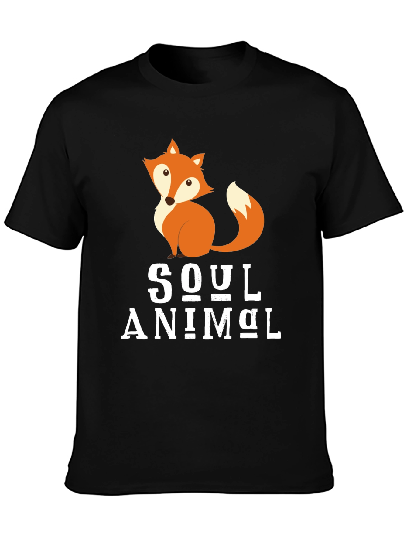 Black Soul Animal Fox Graphic Tee view 3
