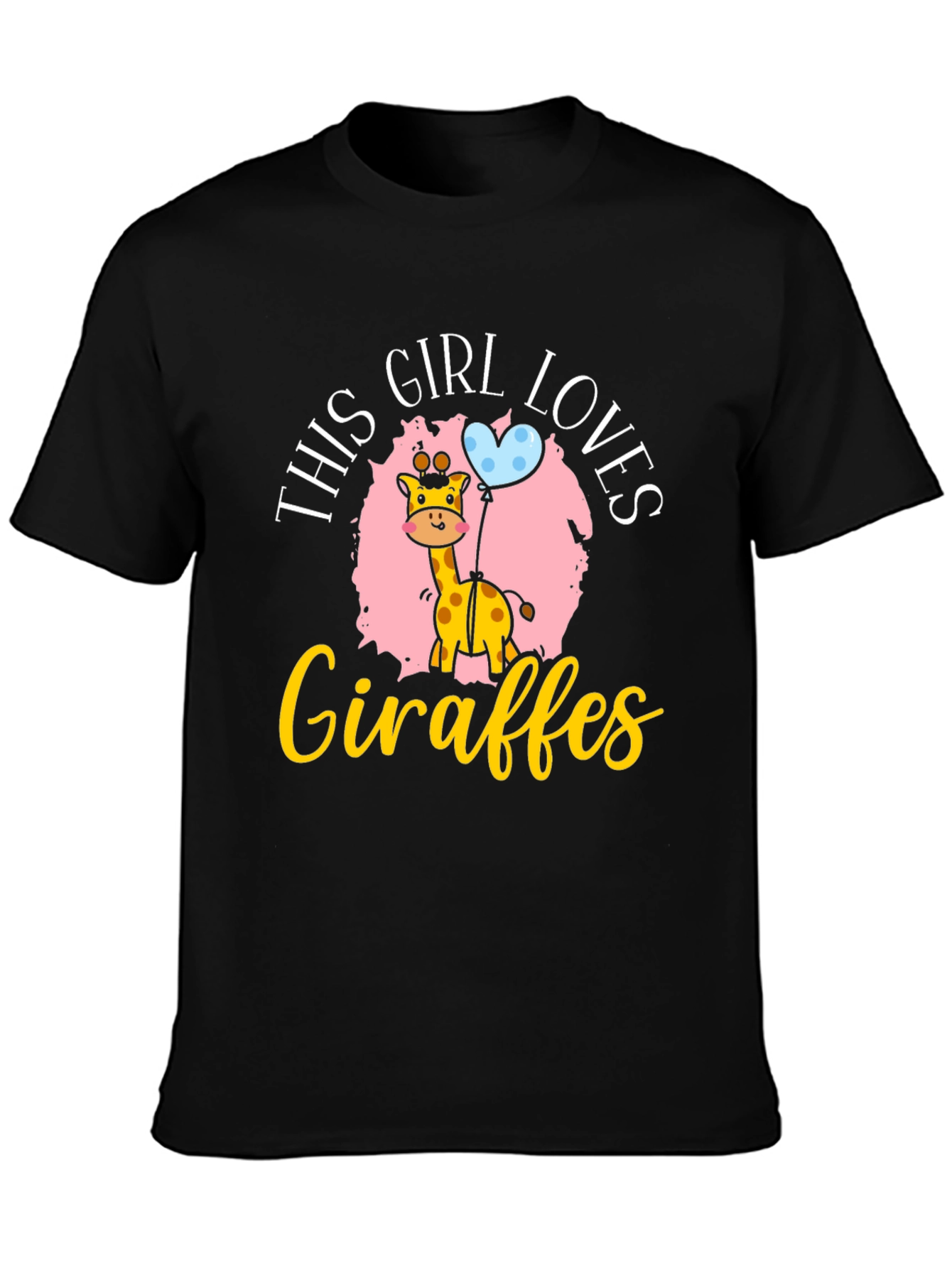 Black Girl Loves Giraffes T-Shirt view 3