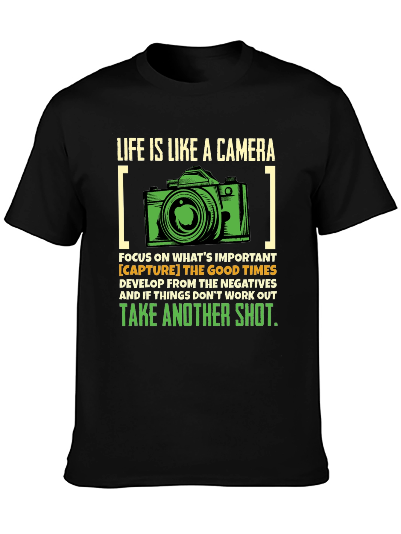 Black Life is Like a Camera Graphic T-Shirt view 3