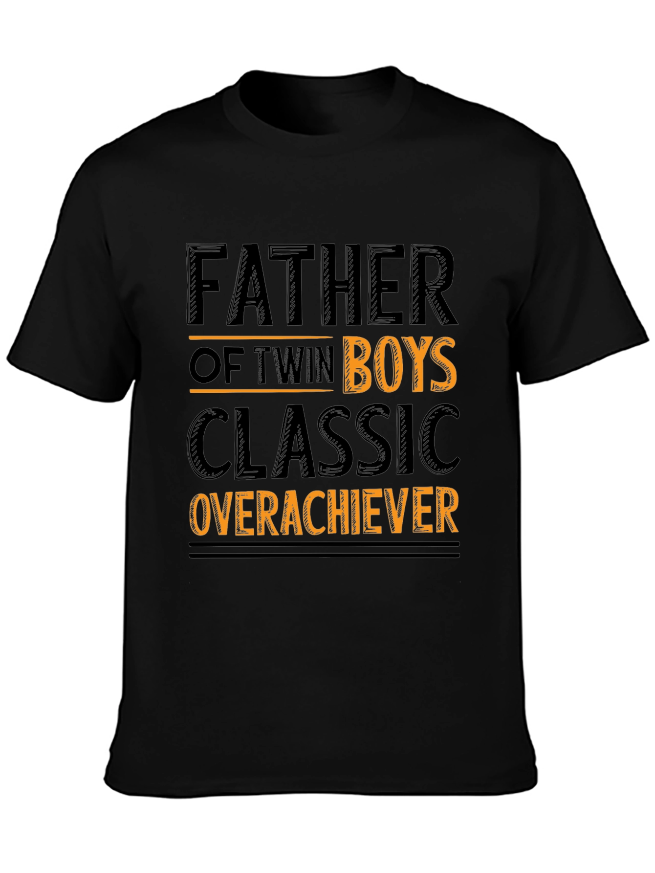 Black Father of Twin Boys Classic Overachiever T-Shirt view 3