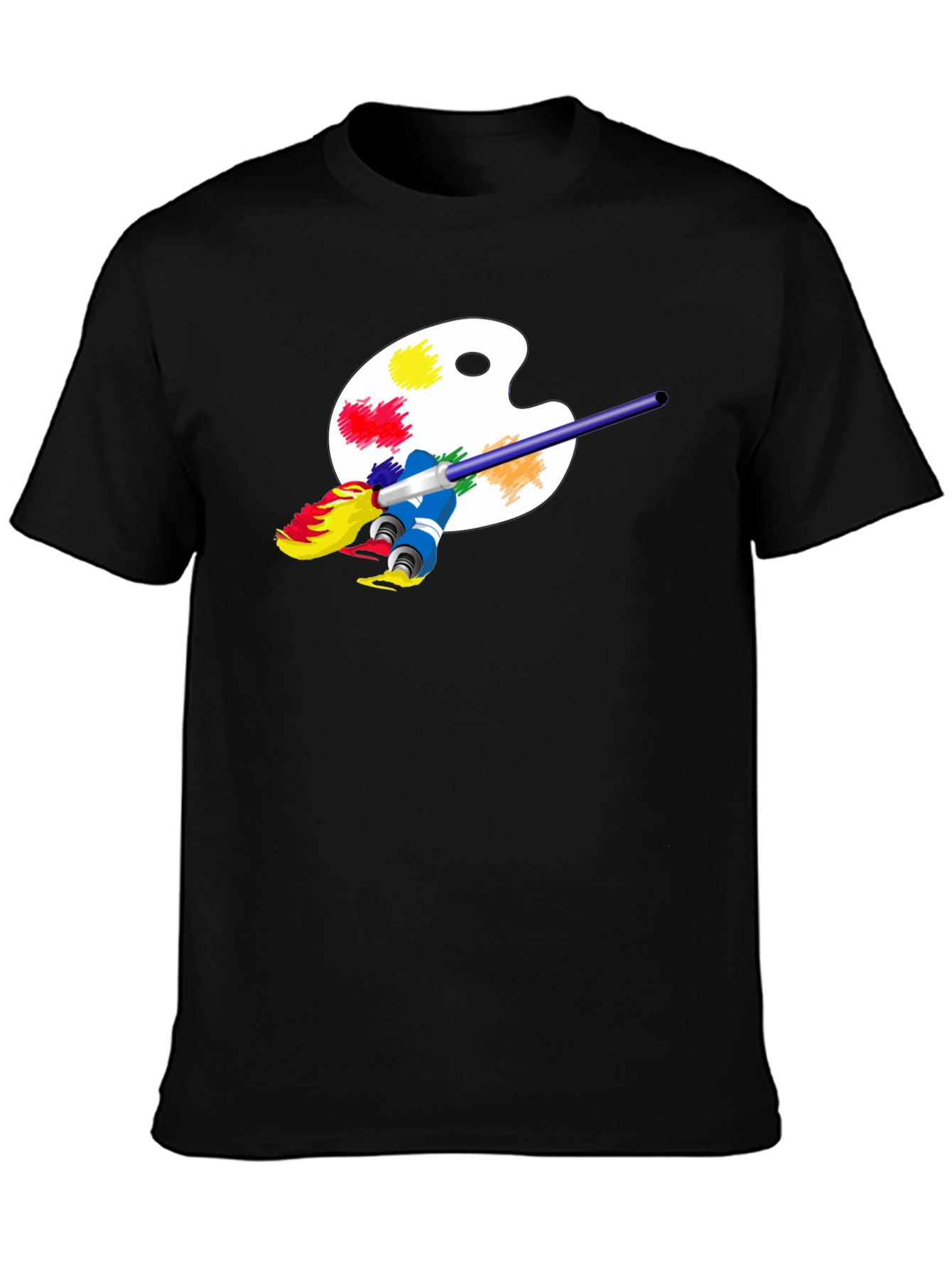 Black Artist Palette Black T-Shirt view 3