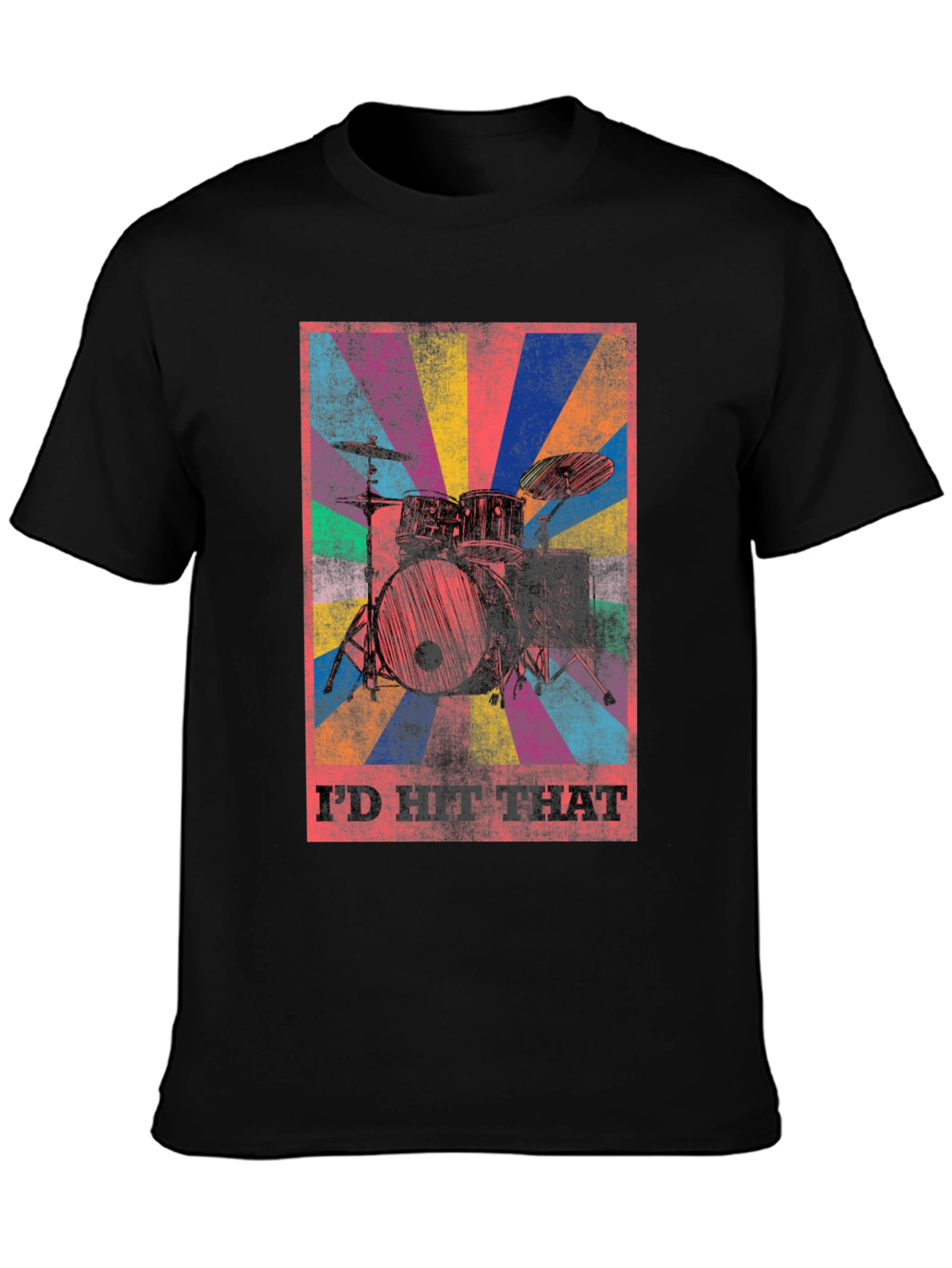 Black I'd Hit That Drum Kit Graphic Tee - Black view 3