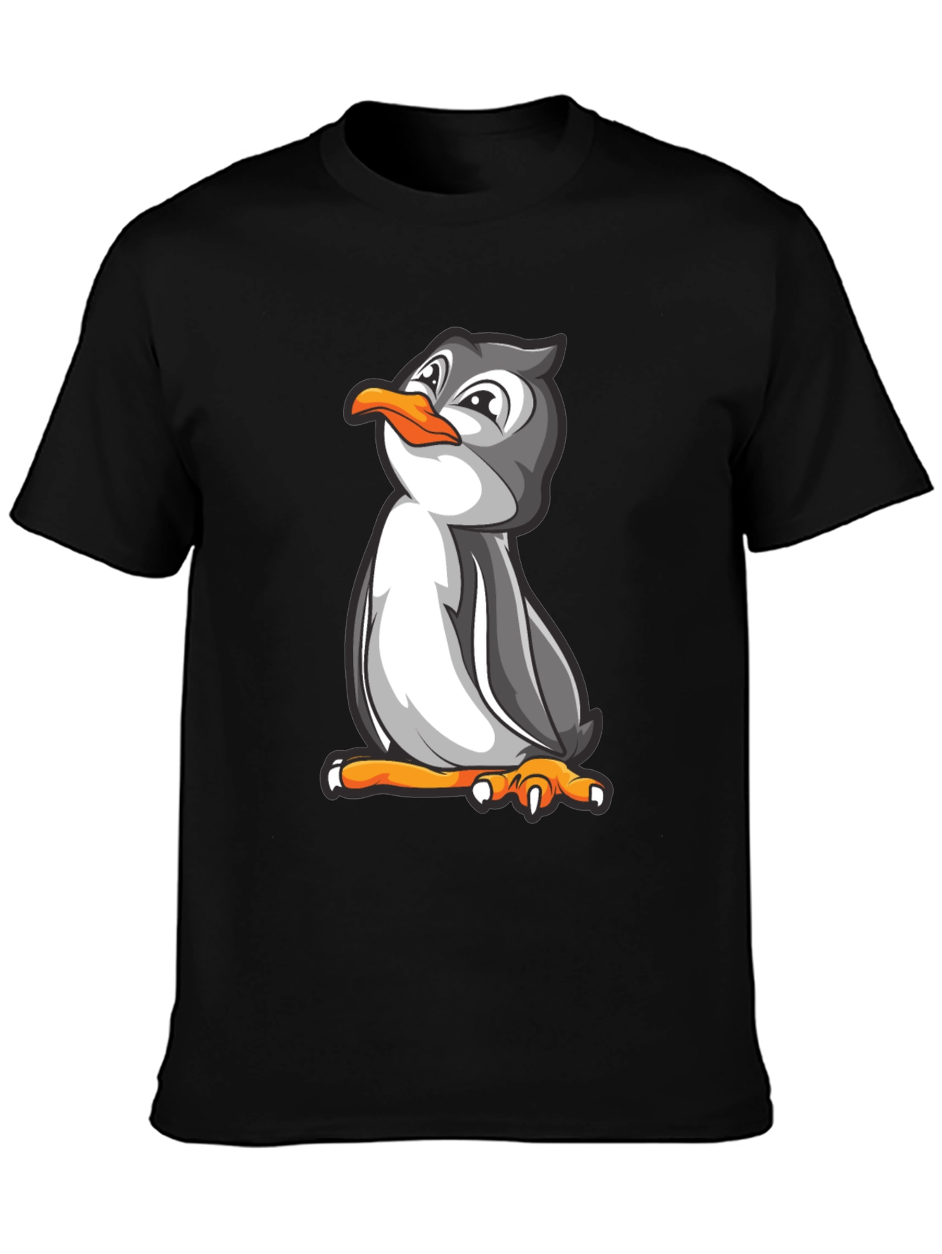 Black Penguin Graphic Tee - Black Cotton Blend Comfort Fit view 3