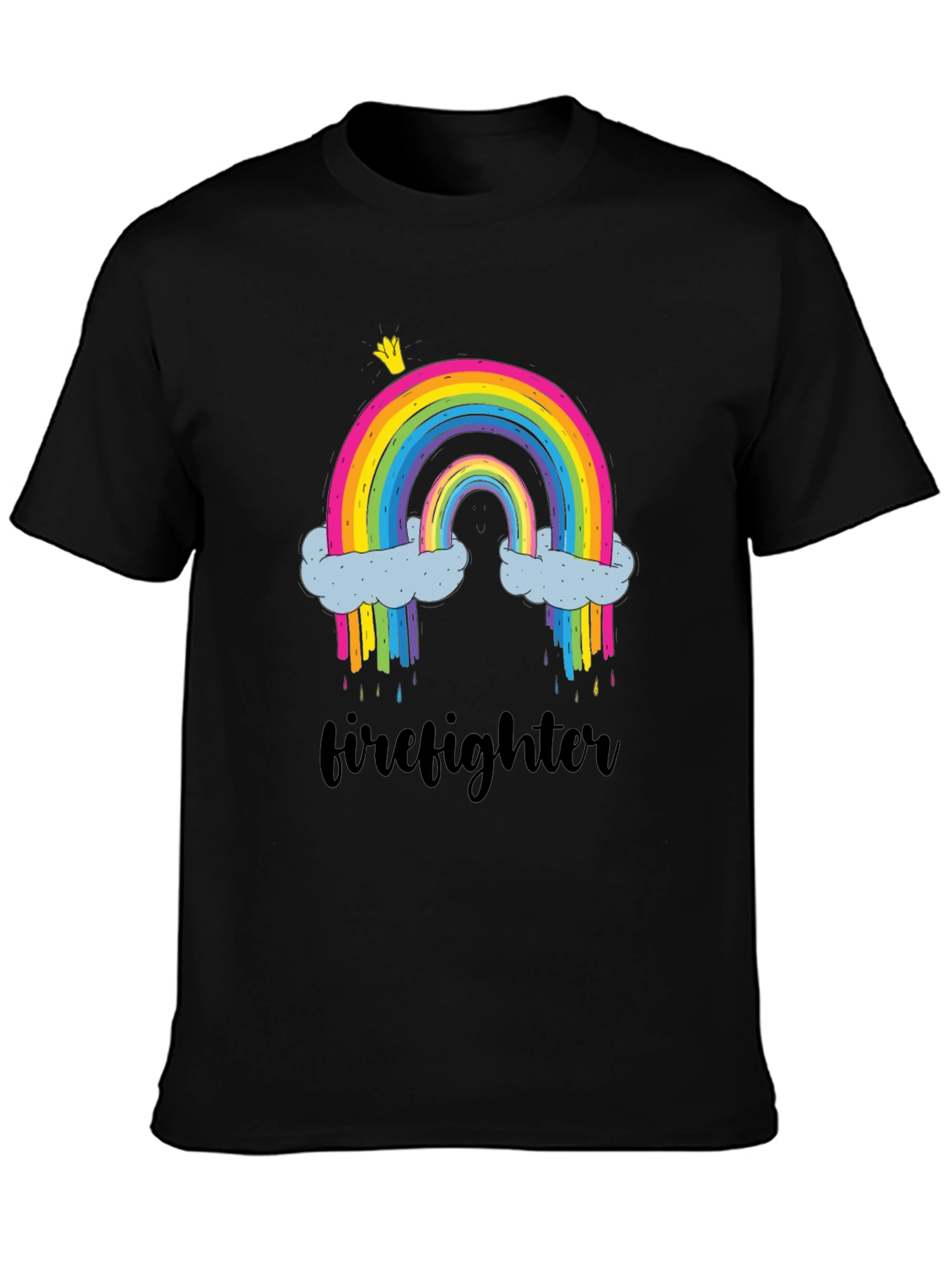 Black Rainbow Firefighter Graphic Tee - Unisex view 3