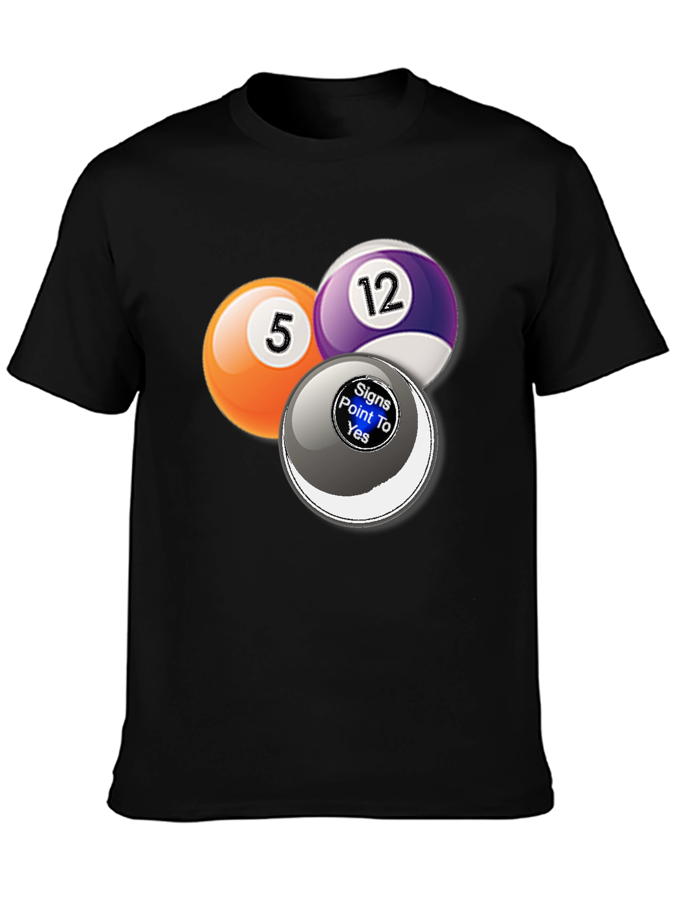 Black Billiards Graphic T-Shirt - Novelty Pool Ball Tee view 3