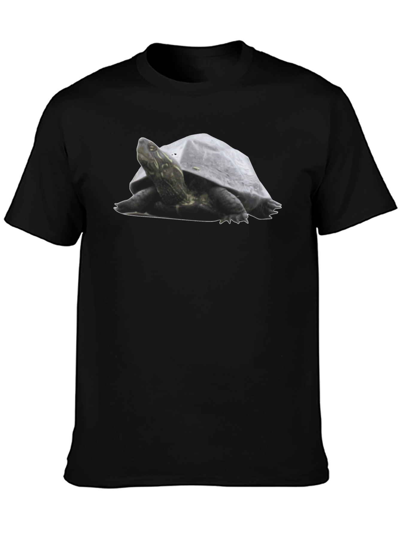 Black Turtle Graphic Tee - Black Cotton T-Shirt view 3
