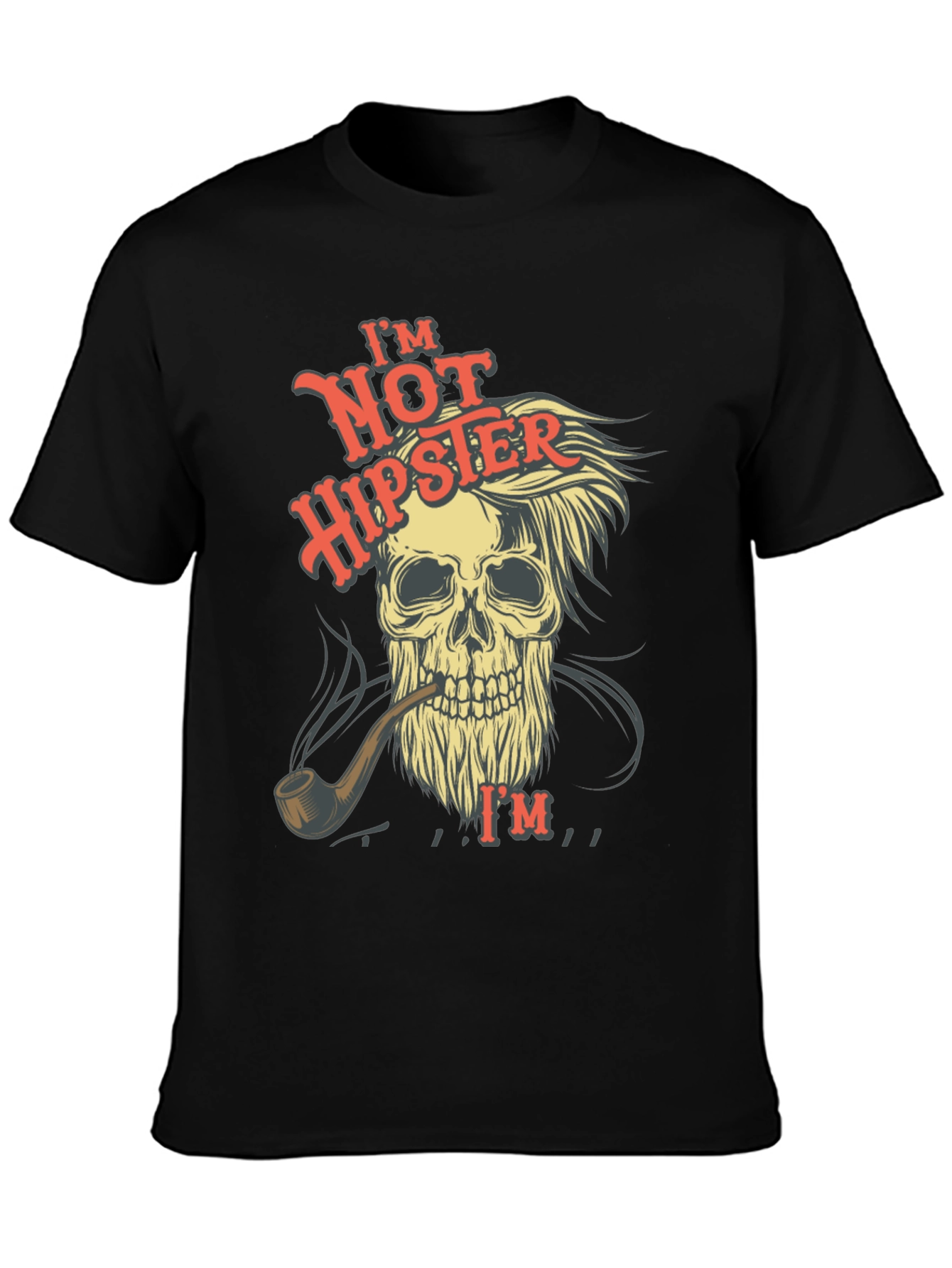 Black Skull T-Shirt - Not Hipster Design view 3