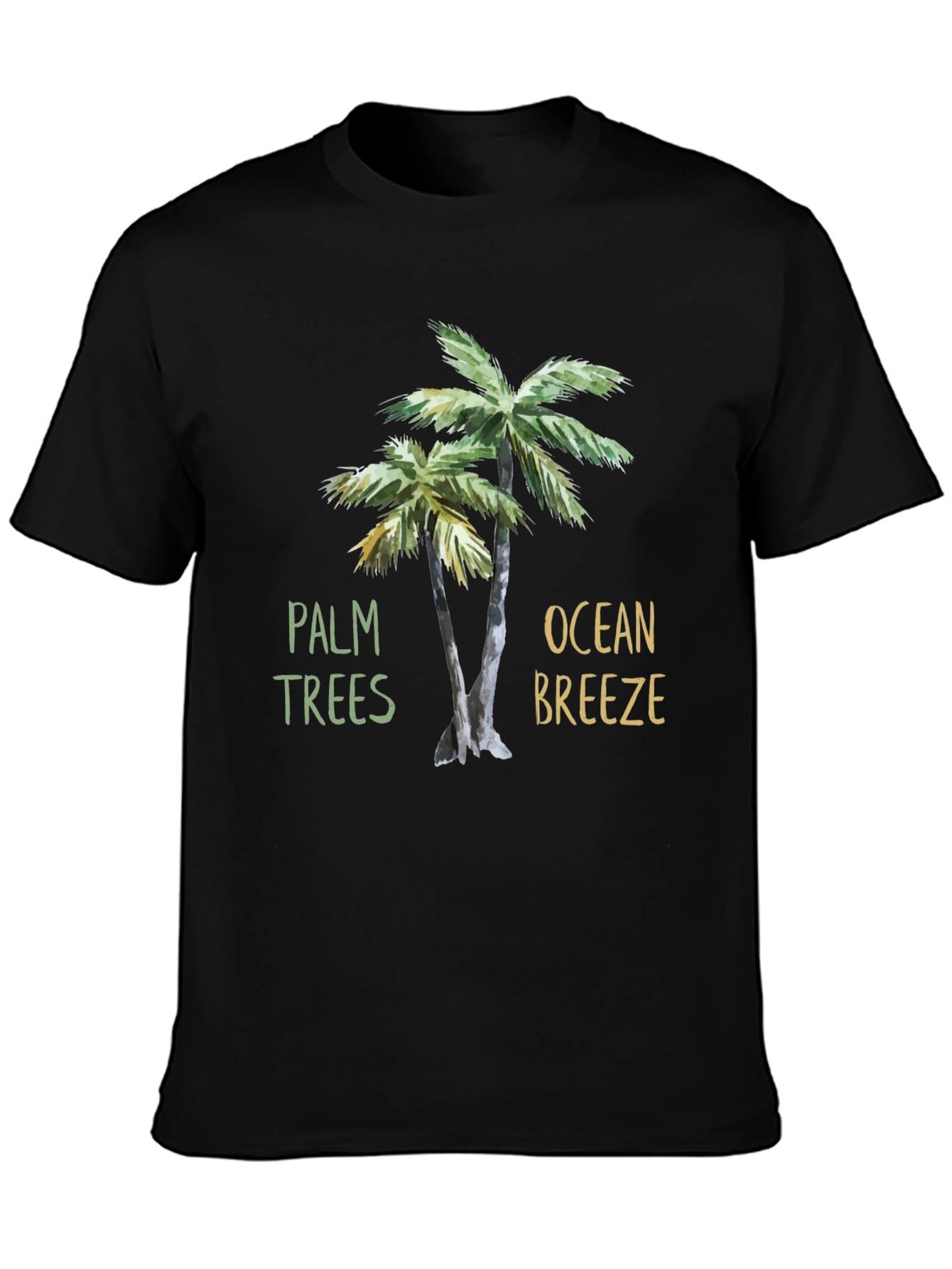 Black Palm Trees & Ocean Breeze T-Shirt view 3