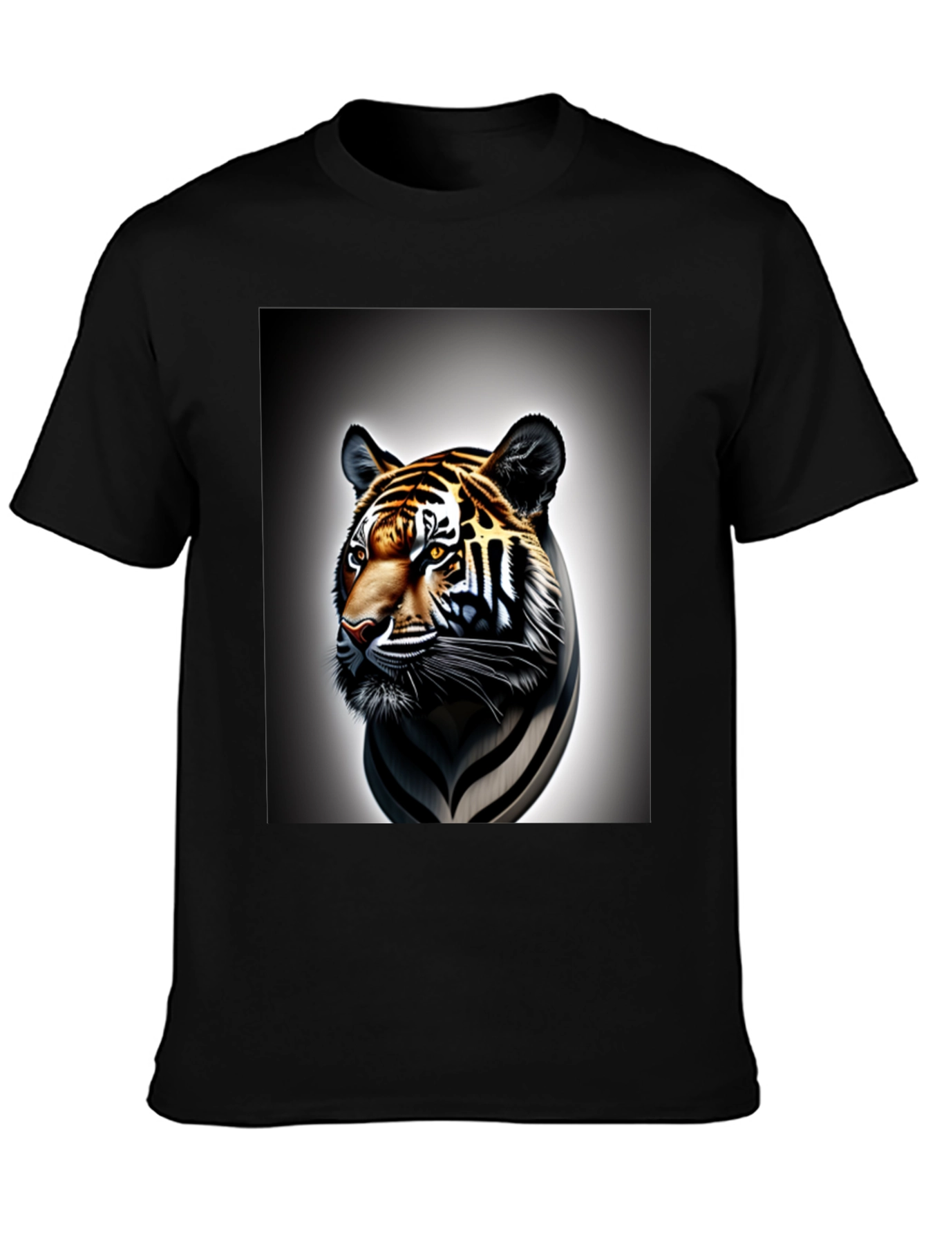 Black Tiger Graphic Tee - Cool Animal Print Shirt view 3