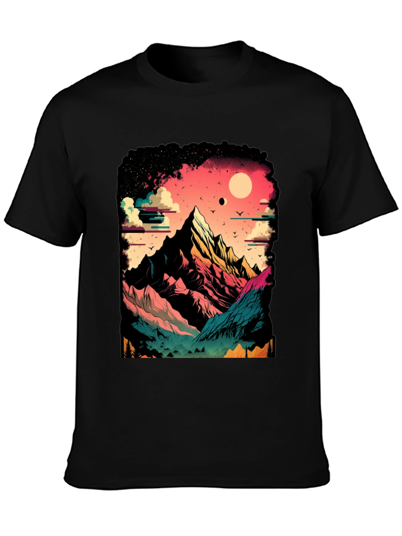 Black Mountain Graphic Tee - Nature Lover's Black T-Shirt view 3