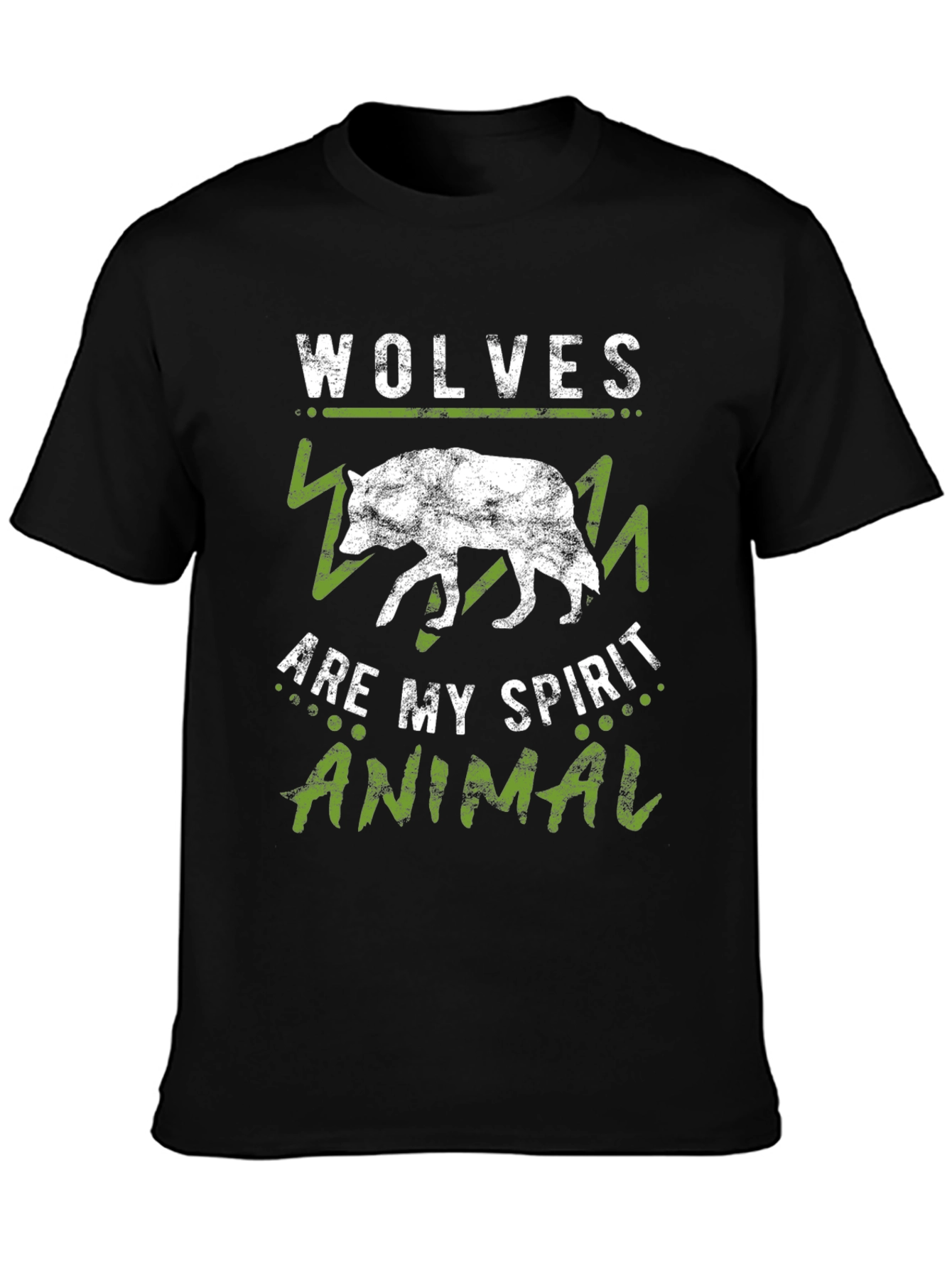 Black Wolves Are My Spirit Animal Black T-Shirt view 3