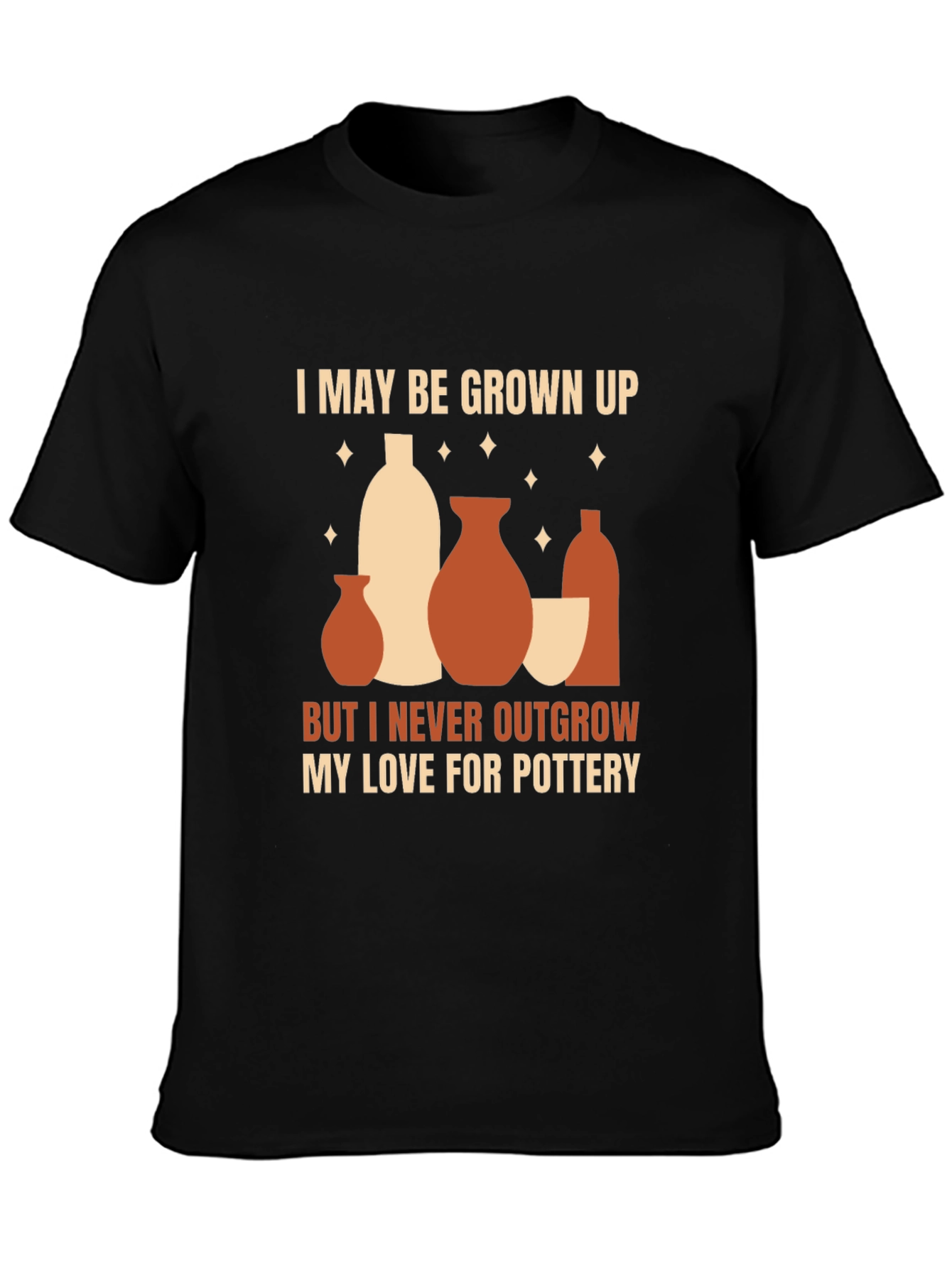Black Pottery Lover T-Shirt - Never Outgrow My Love view 3