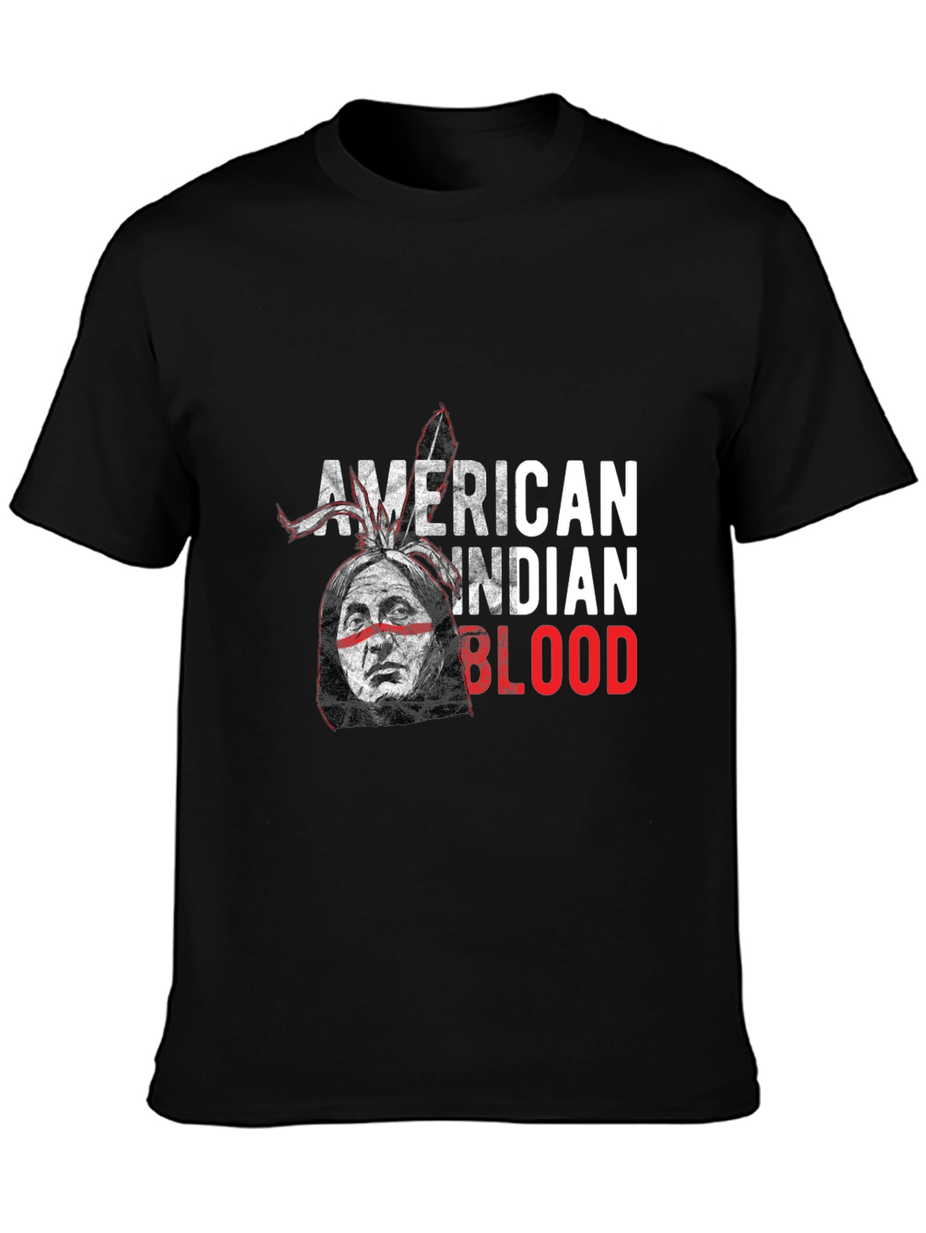 Black American Indian Blood Graphic Tee view 3