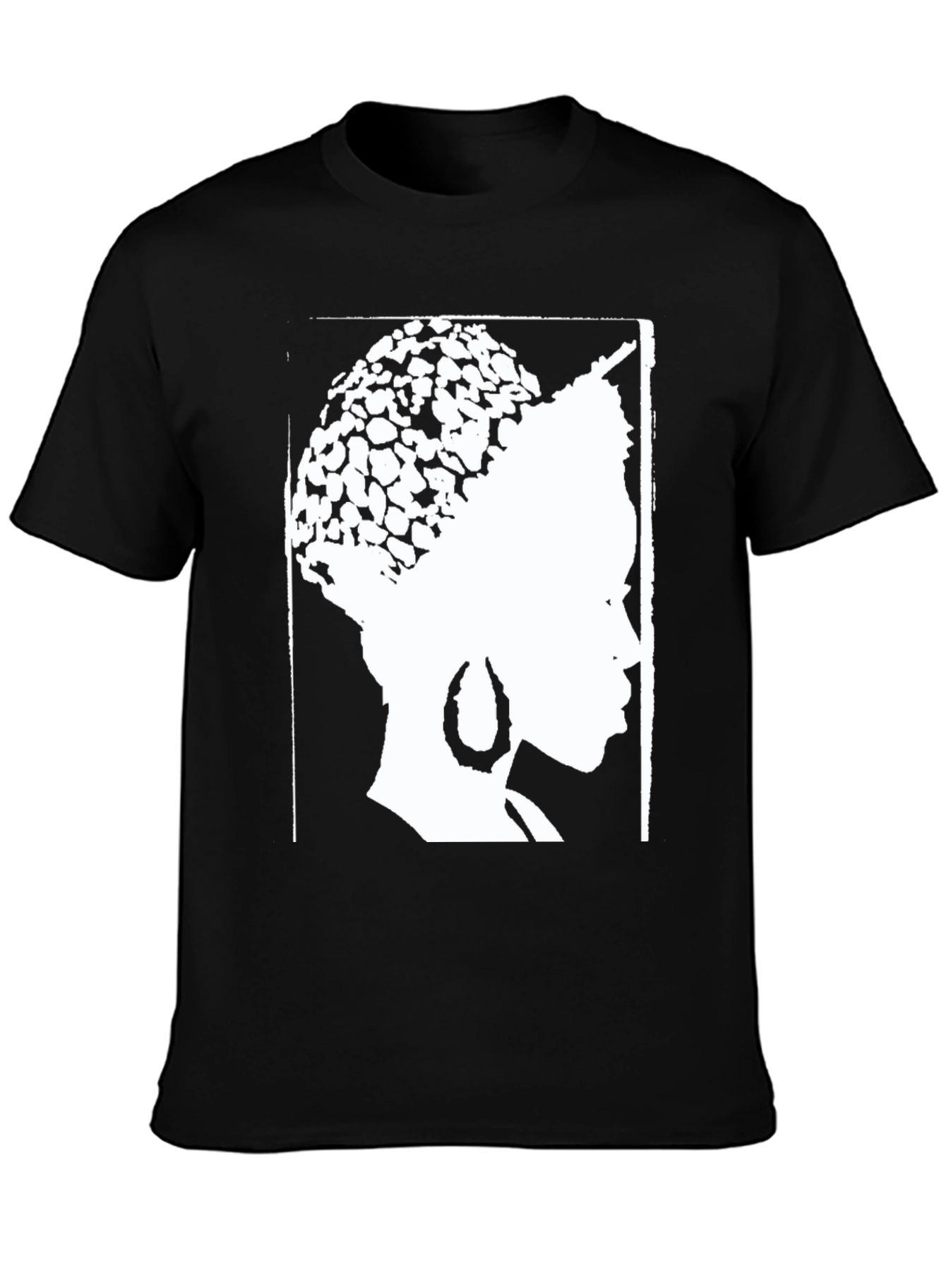 Black Afro Queen Graphic Tee - Black Cotton T-Shirt view 3