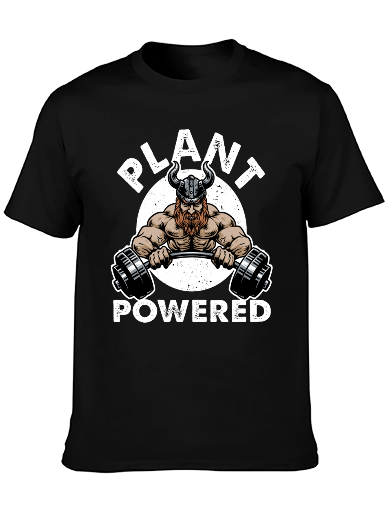 Black Plant Powered Viking Gym Black T-Shirt view 3