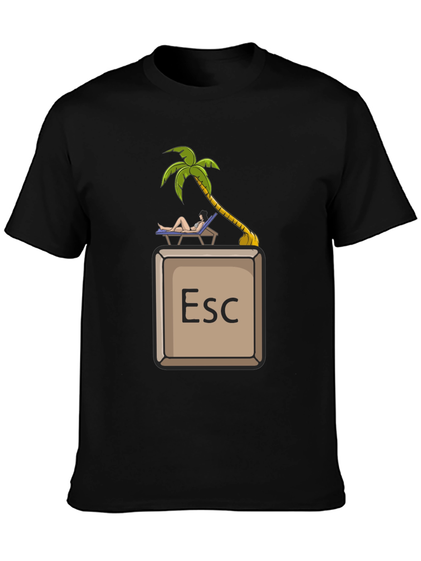 Black Escape Key Vacation T-Shirt - Relax Mode Activated view 3