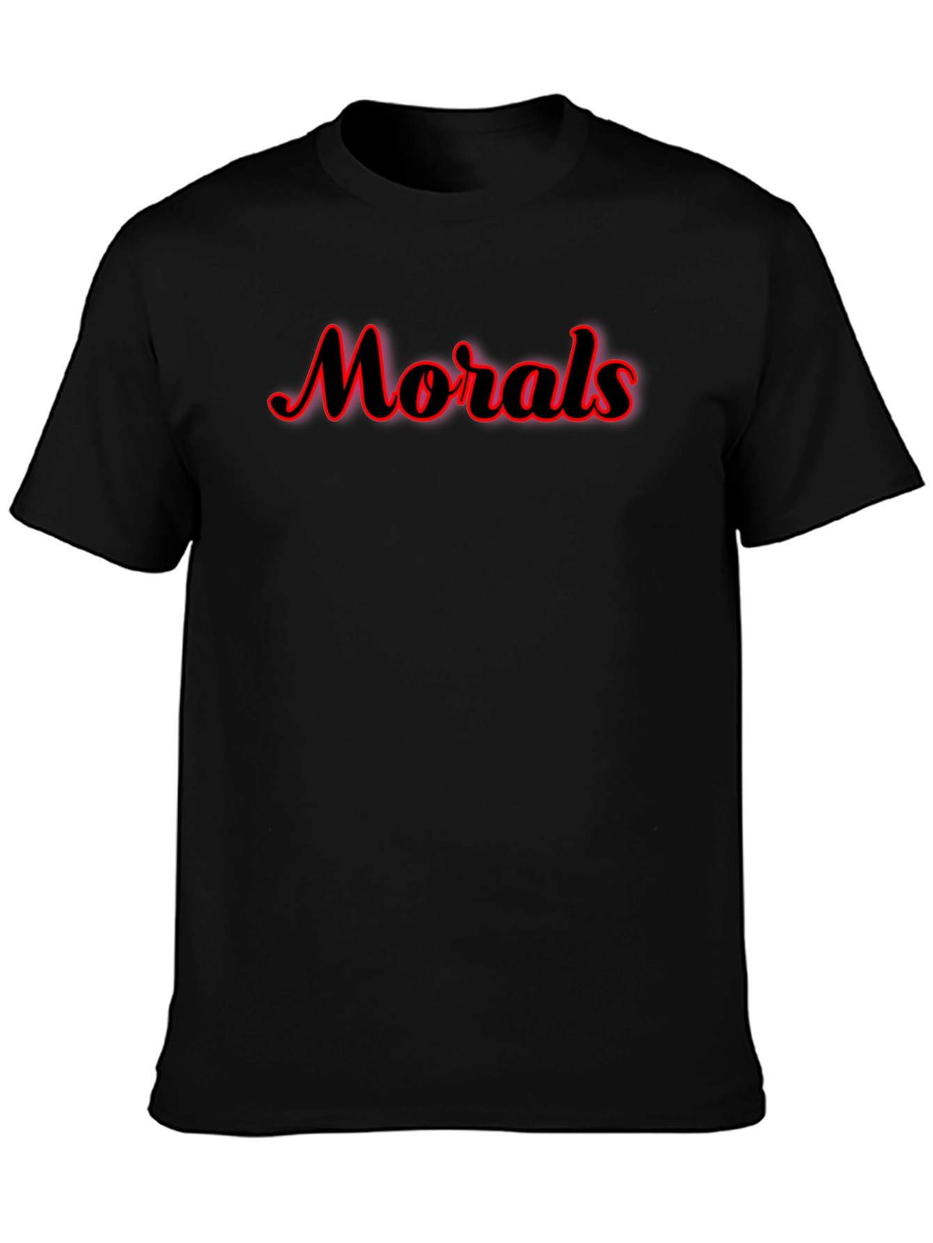 Black Morals Graphic Tee - Black Cotton Blend T-Shirt view 3