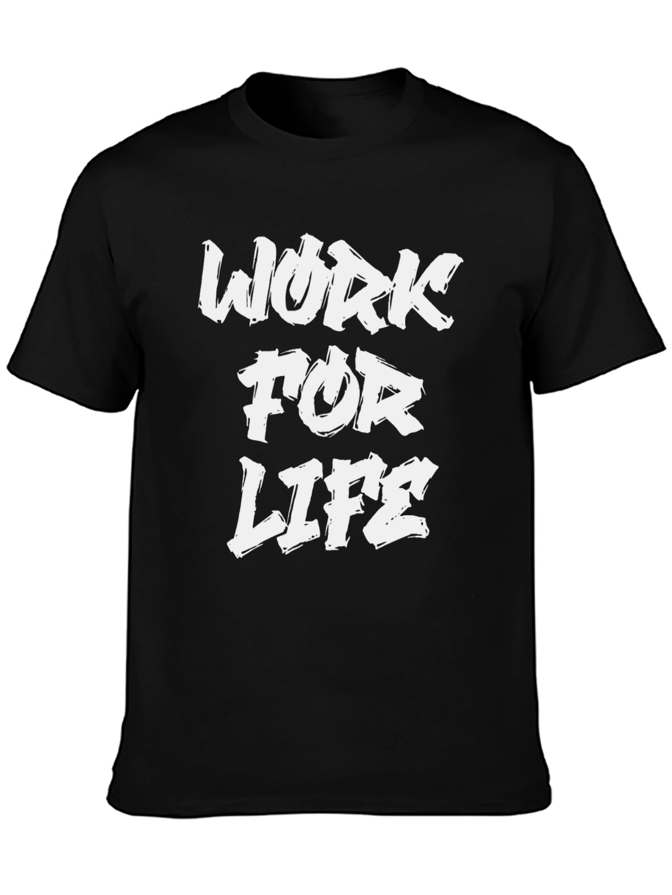 Black Work For Life T-Shirt - Motivational Black Tee view 3
