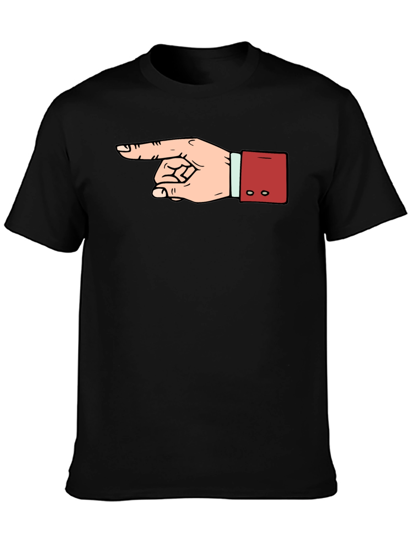 Black Pointing Hand Graphic Tee - Unisex Black T-Shirt view 3