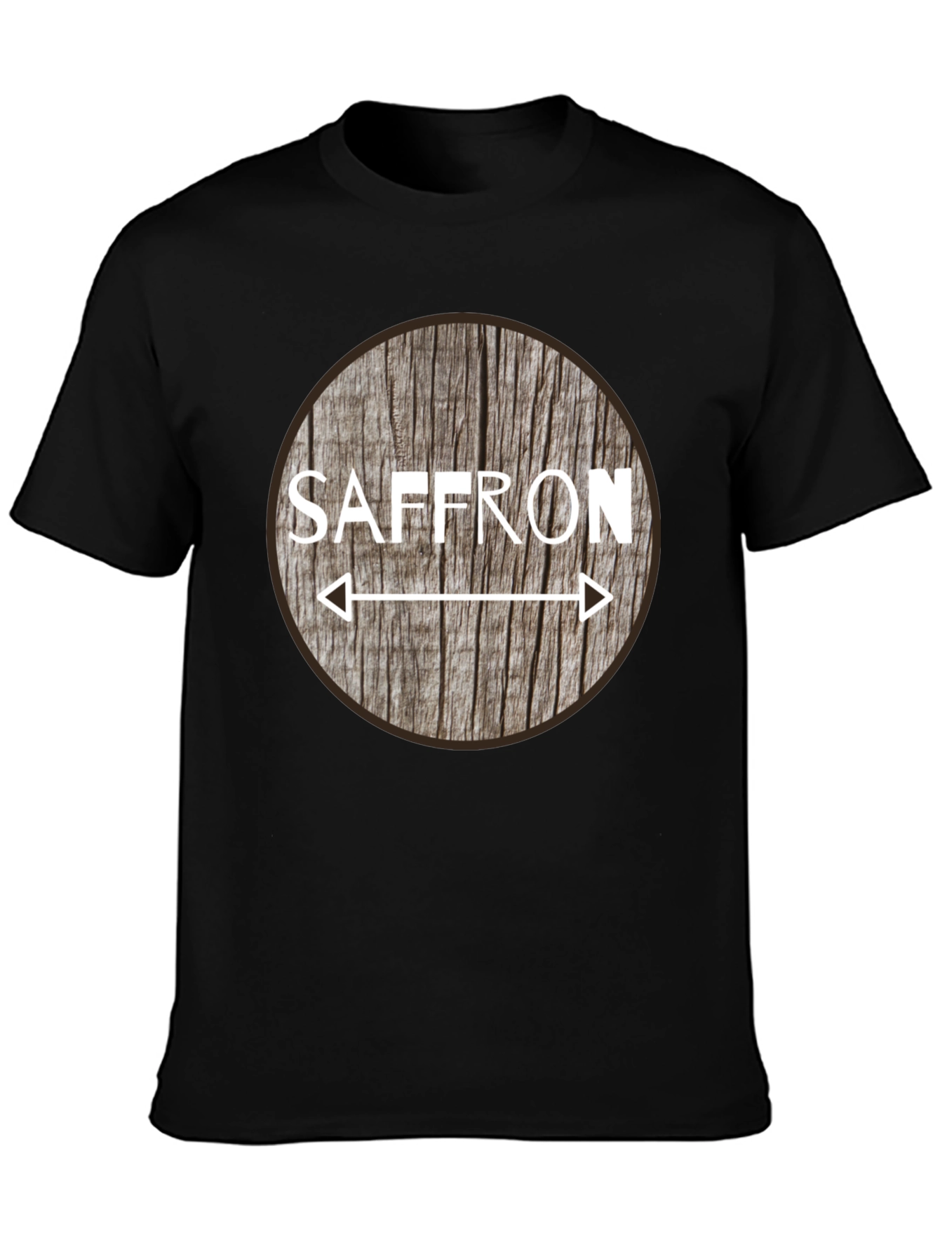 Black Saffron Arrow Design Black T-Shirt view 3
