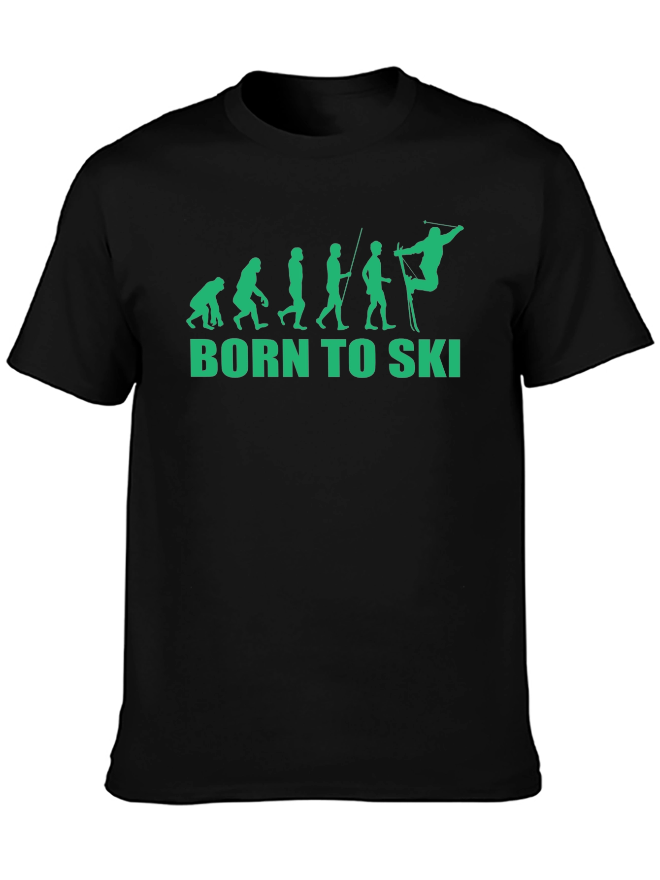 Black Born to Ski Evolution T-Shirt view 3