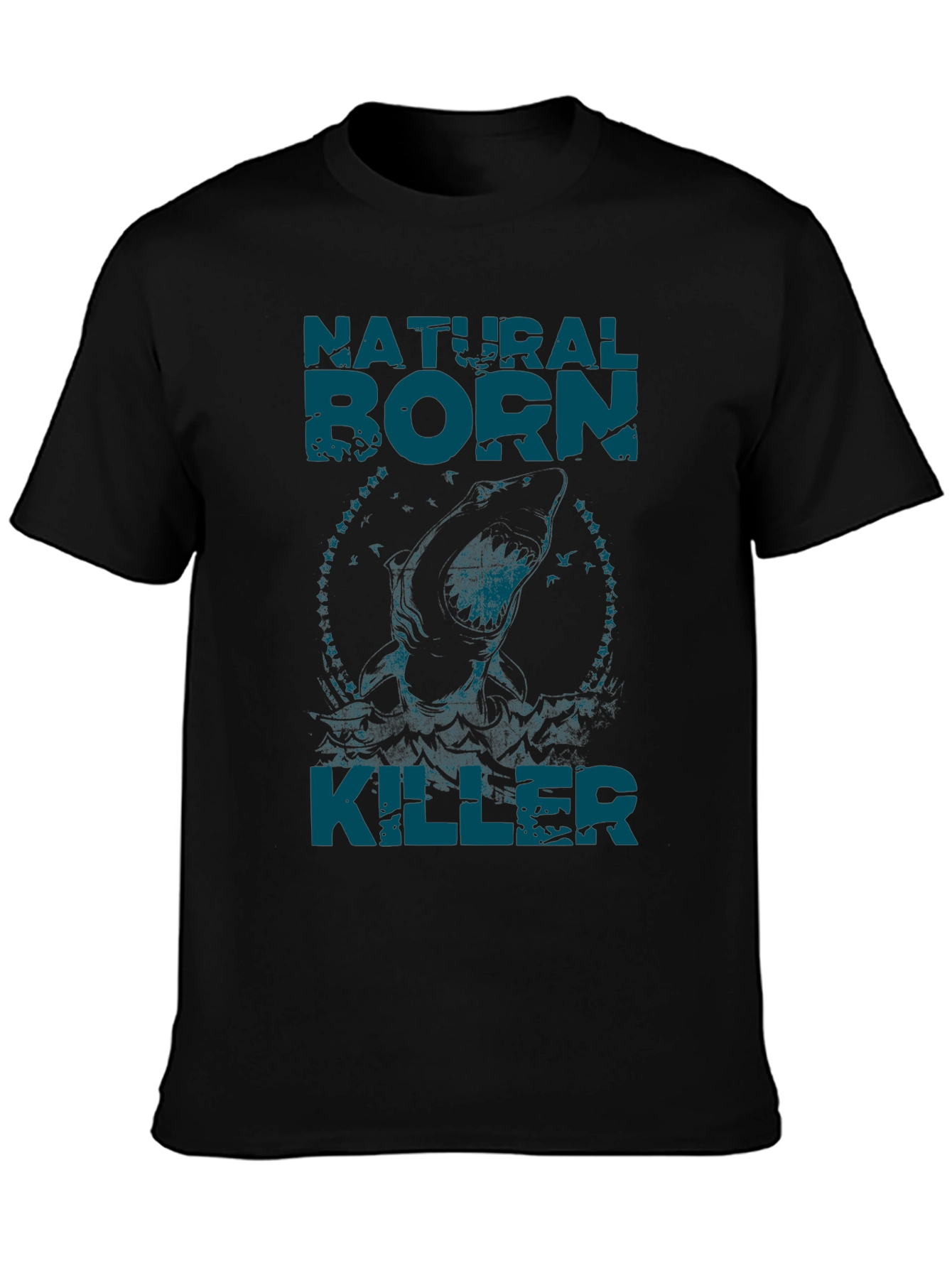 Black Natural Born Killer Graphic Tee - Black Crew Neck T-Shirt view 3