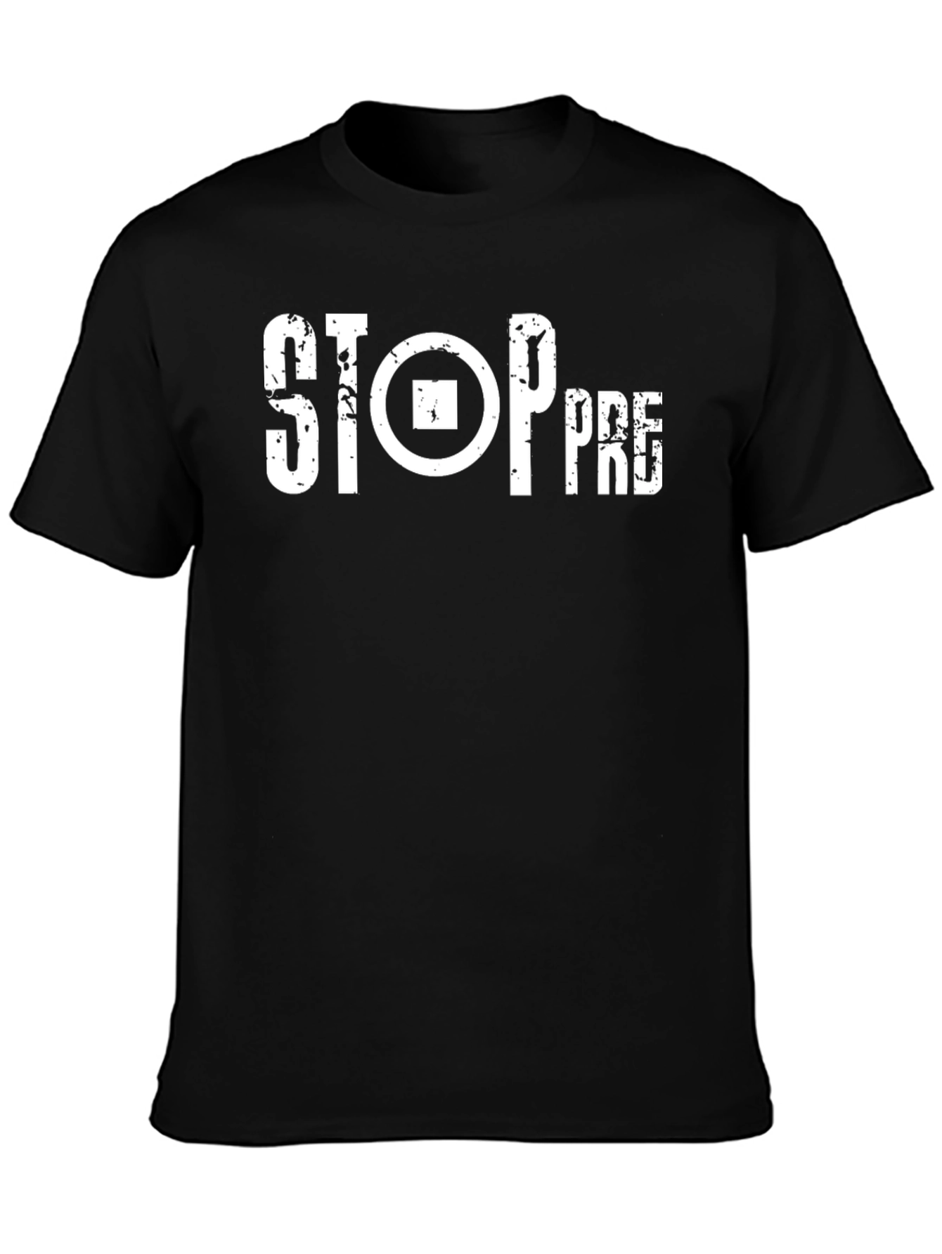 Black Stop PRE Graphic Tee - Bold Statement T-Shirt view 3