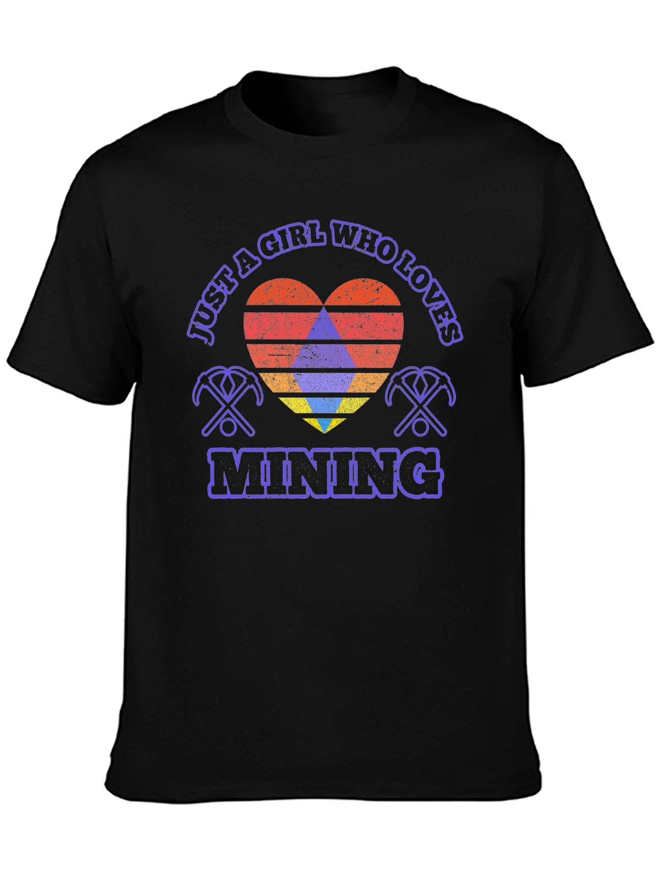 Black Just a Girl Who Loves Mining T-Shirt view 3