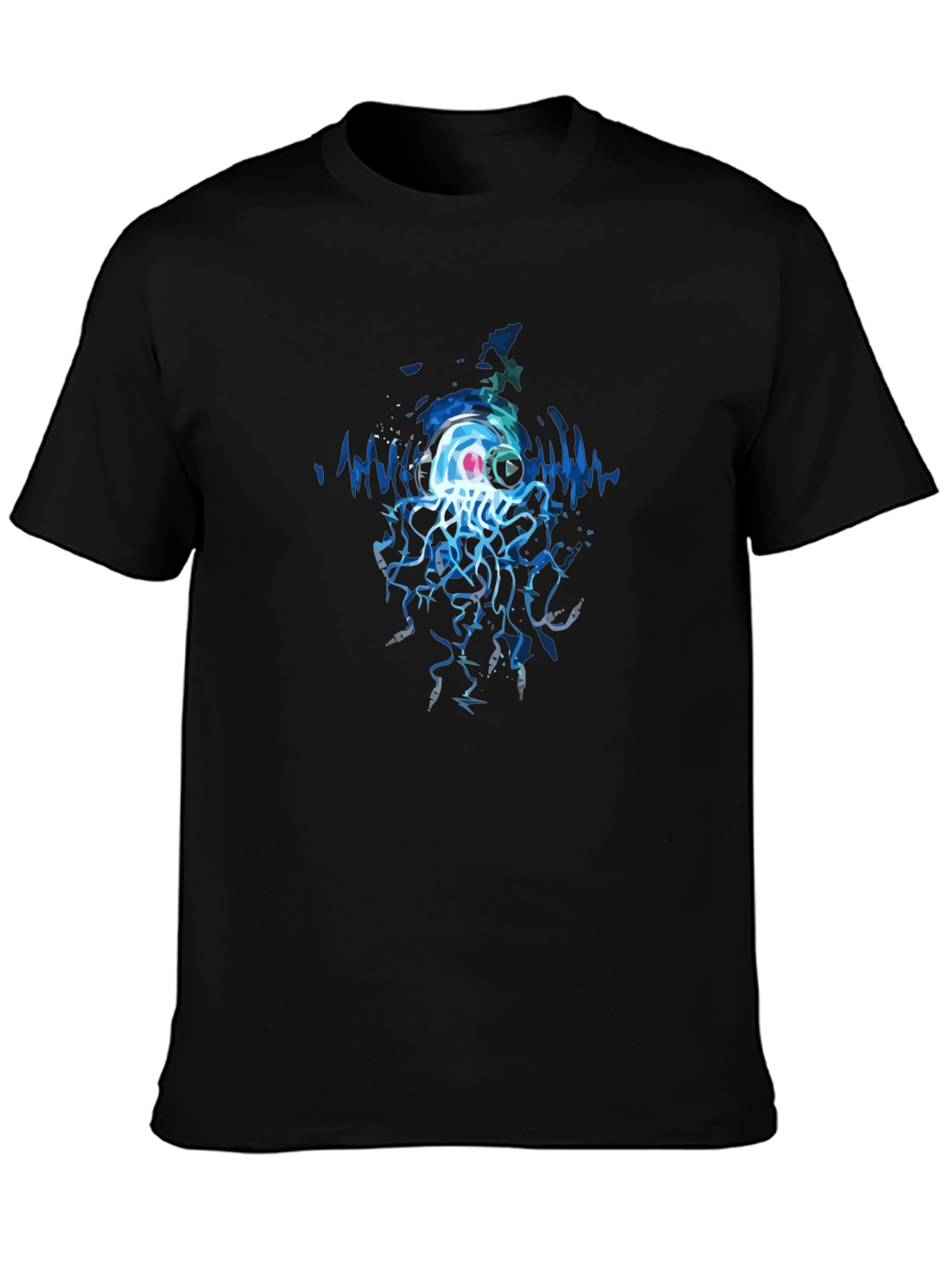 Black Jellyfish DJ Graphic Tee - Cool Black T-Shirt view 3