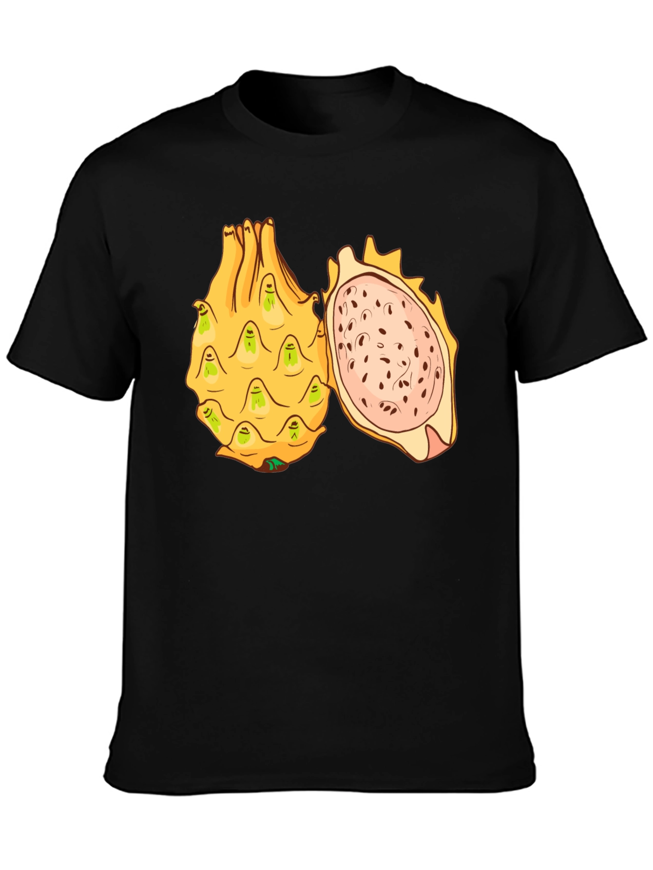 Black Dragon Fruit Graphic T-Shirt - Unique Fruit Design view 3