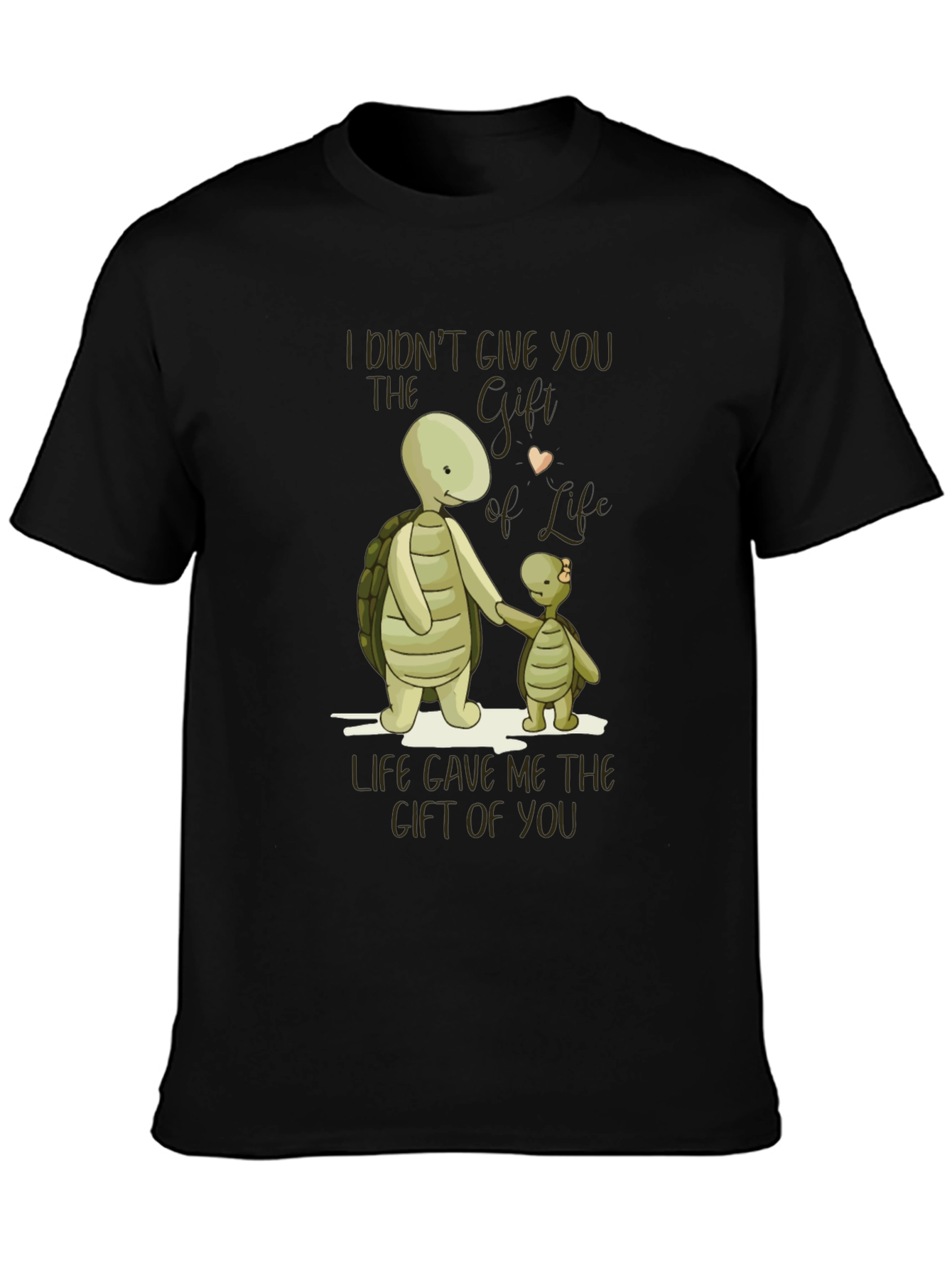 Black Turtle Graphic T-Shirt - "Gift of You" Design view 3