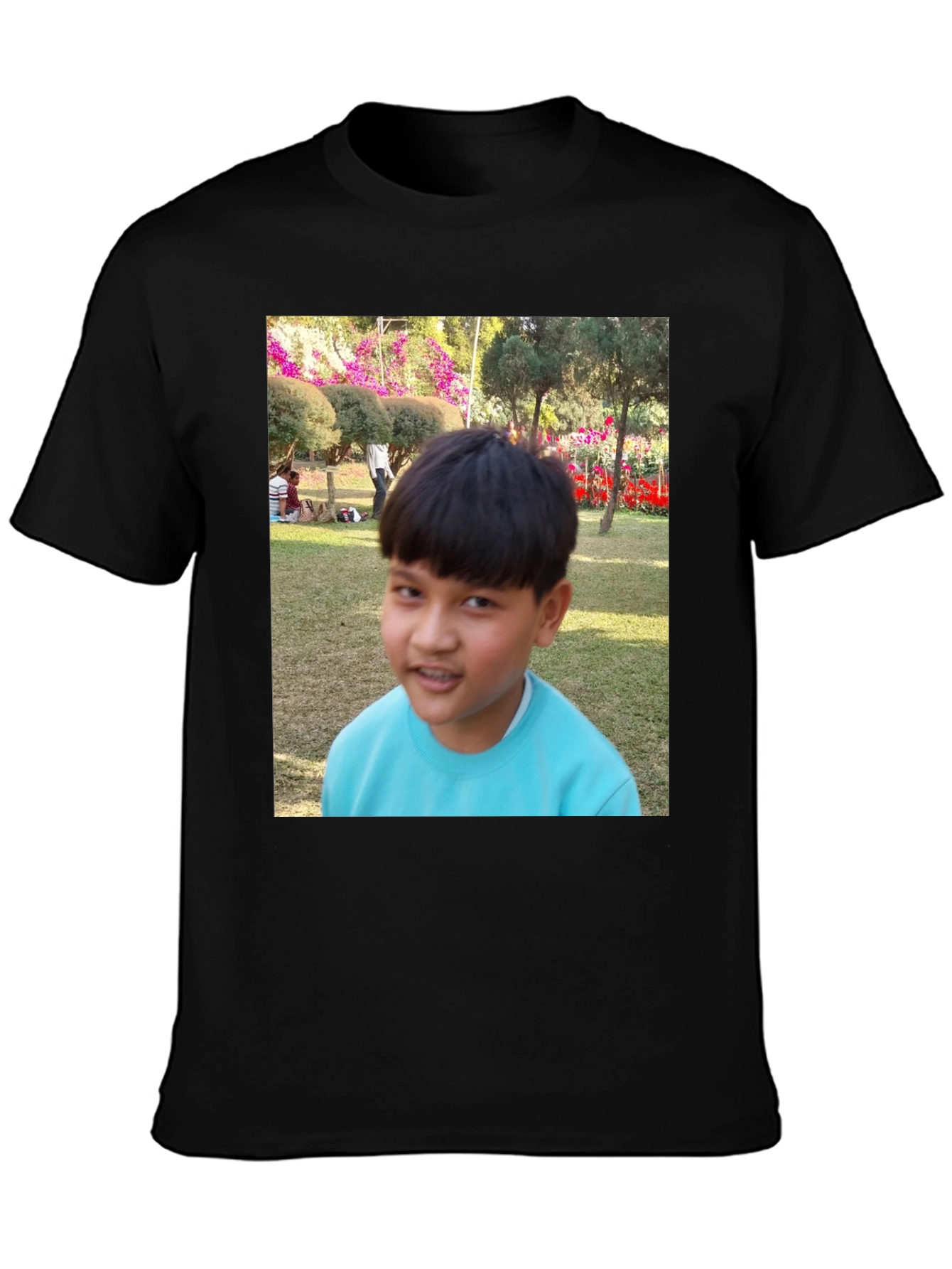 Custom Photo Print Black T-Shirt - 3