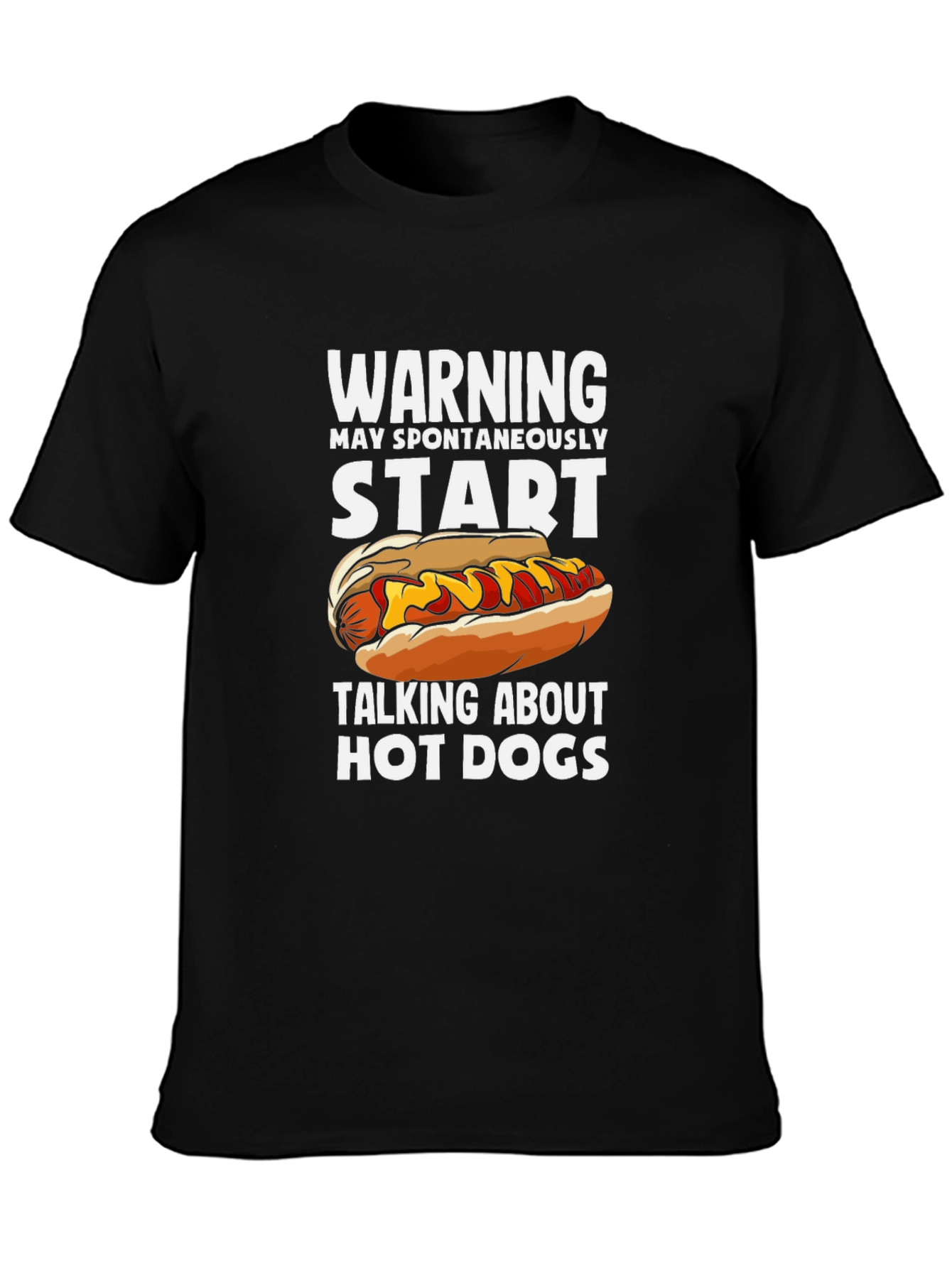 Black Warning Hot Dog T-Shirt view 3