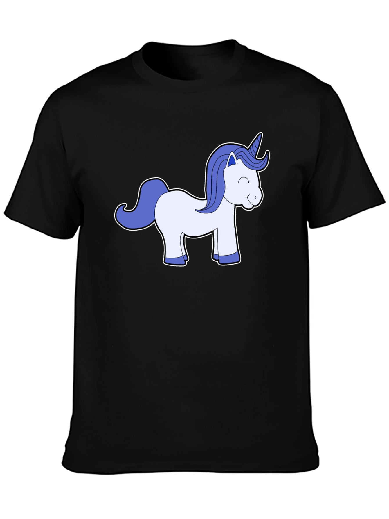 Black Unicorn Graphic Black Tee - Men's Casual T-Shirt view 3