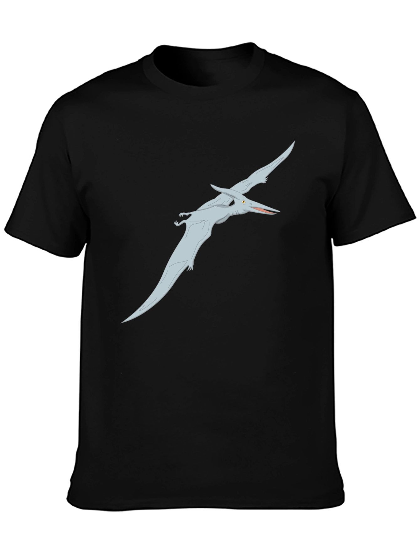Black Pterodactyl Graphic Tee - Black Cotton Shirt view 3