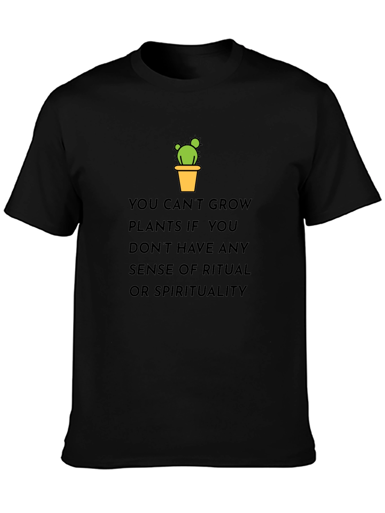 Black Cactus Plant T-Shirt - Grow Your Spirituality view 3
