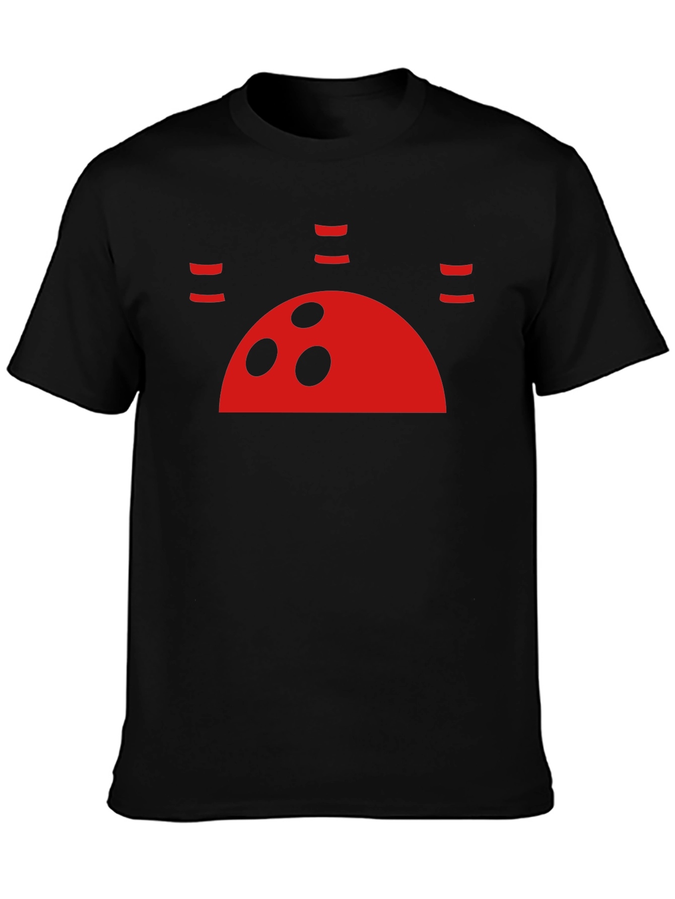 Black Red Bowling Ball Graphic Black T-Shirt view 3