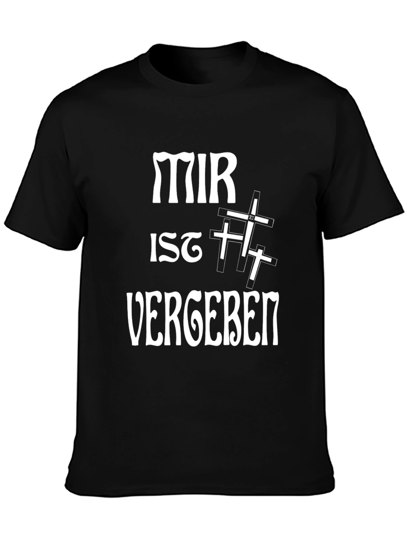 Black Mir Ist Vergeben Graphic Tee - Black Cotton Blend T-Shirt view 3