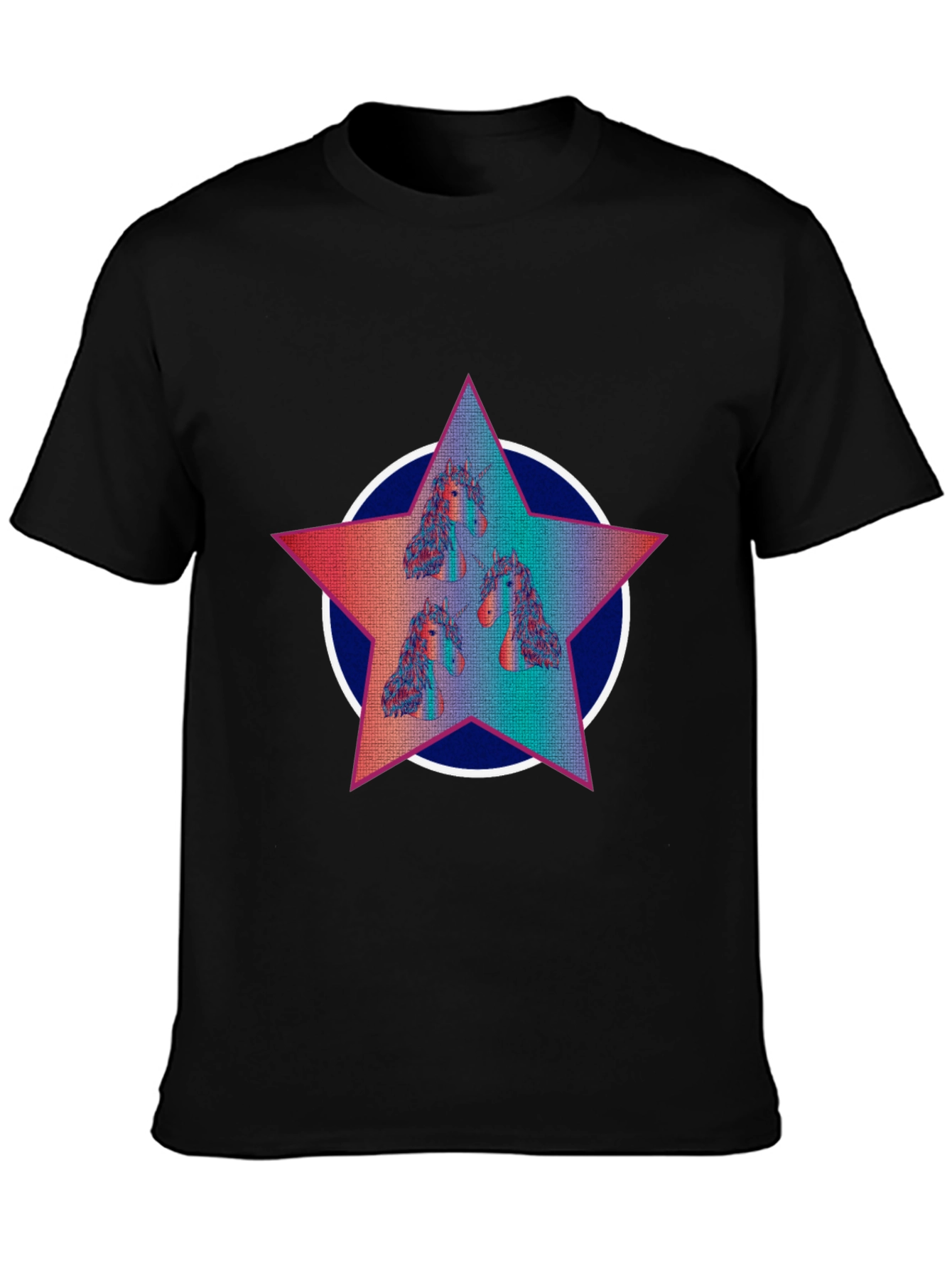 Black Unicorn Star Graphic Tee - Black view 3