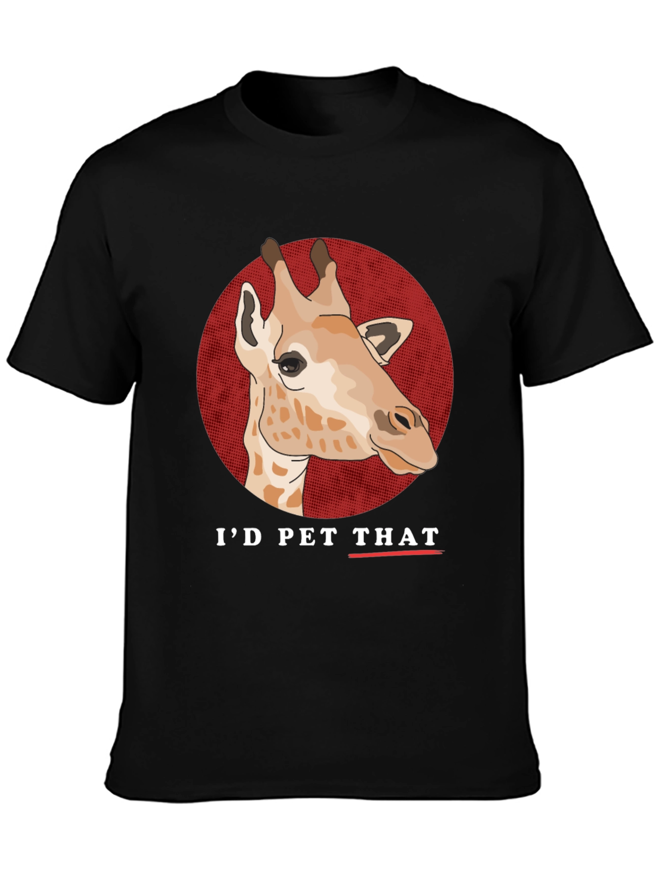 Black I'd Pet That Giraffe Graphic T-Shirt view 3