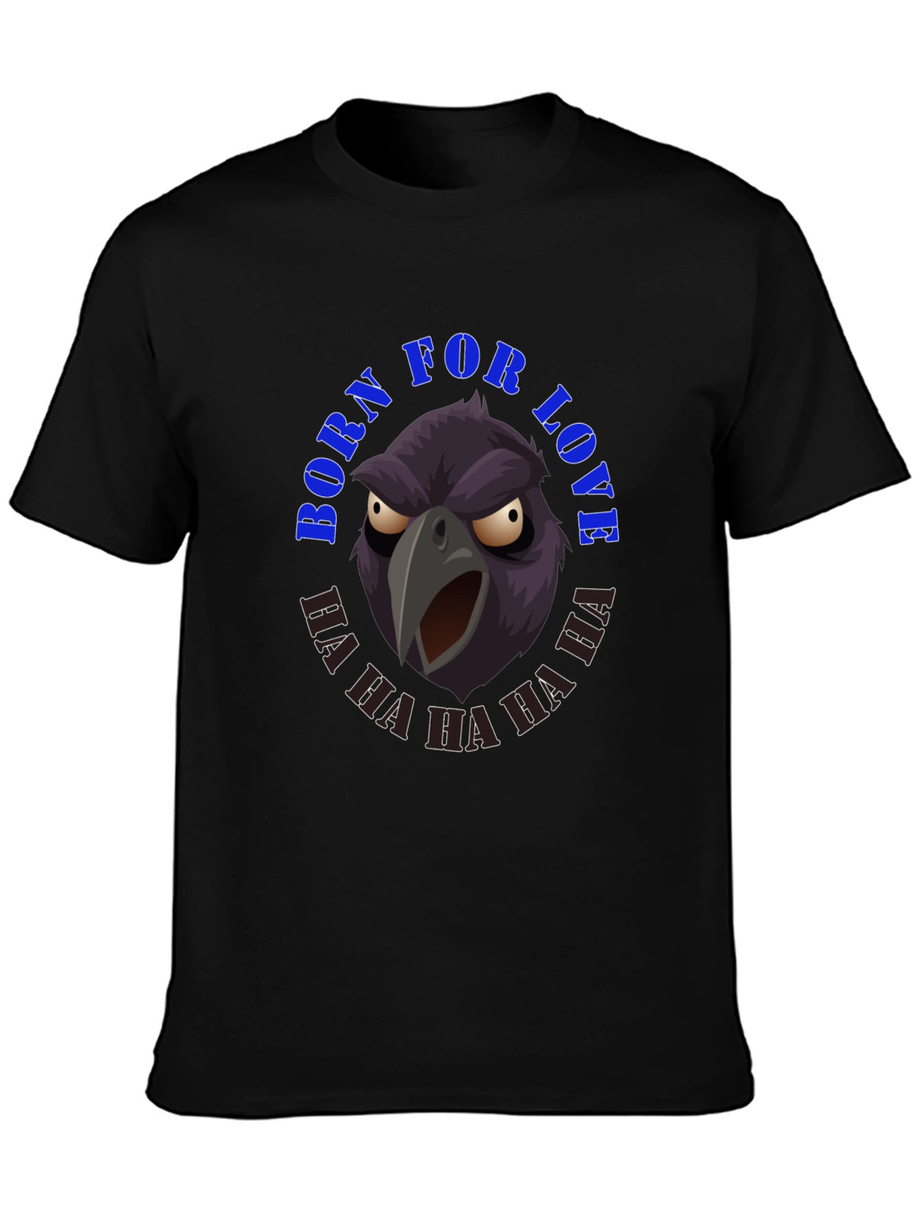 Black Born For Love Raven Graphic Tee - Men's Black T-Shirt view 3