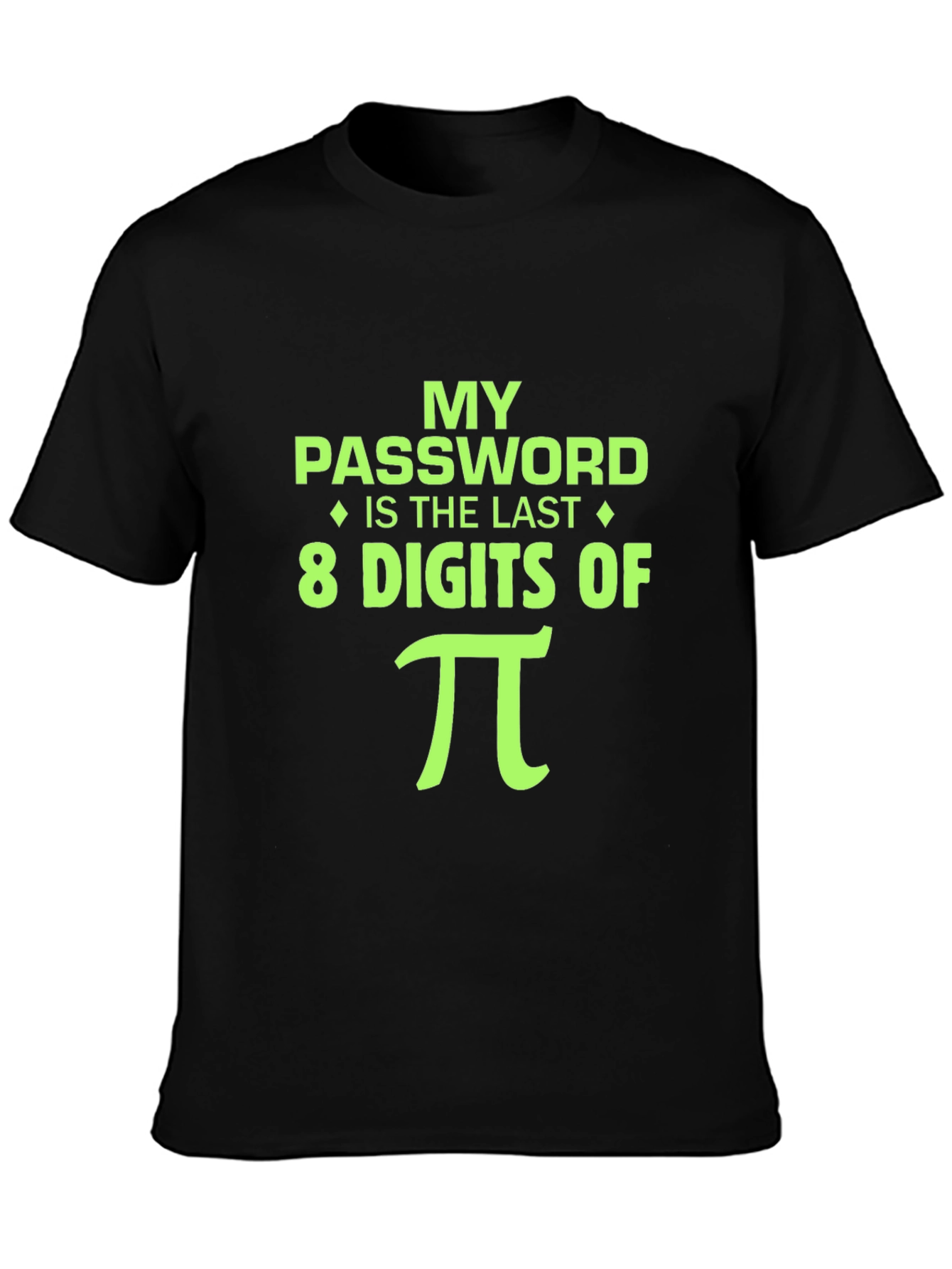 Black My Password is Pi Funny Math T-Shirt view 3