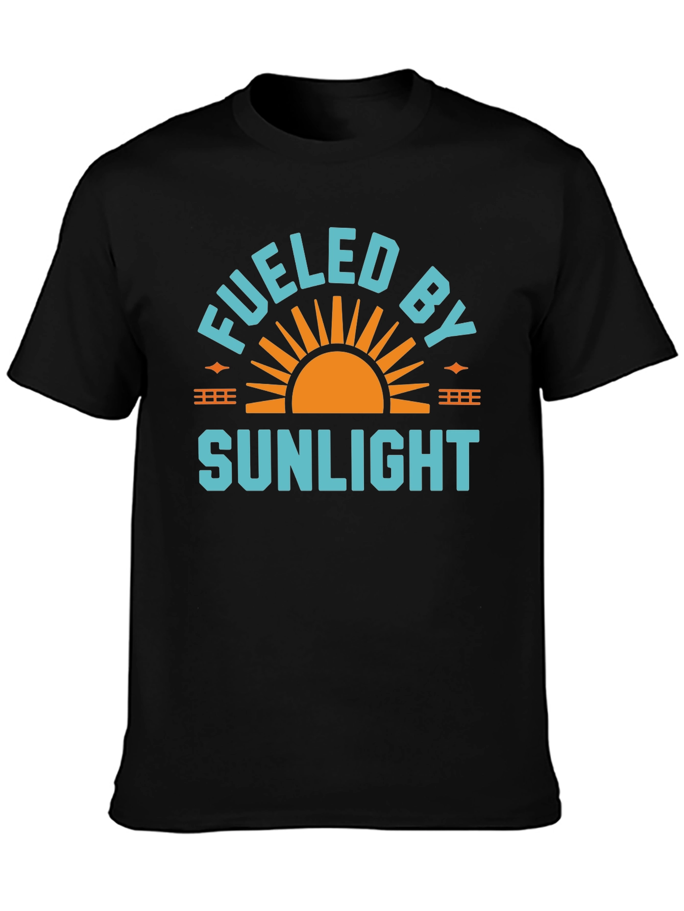 Black Fueled By Sunlight Graphic Tee - Black Casual Shirt view 3