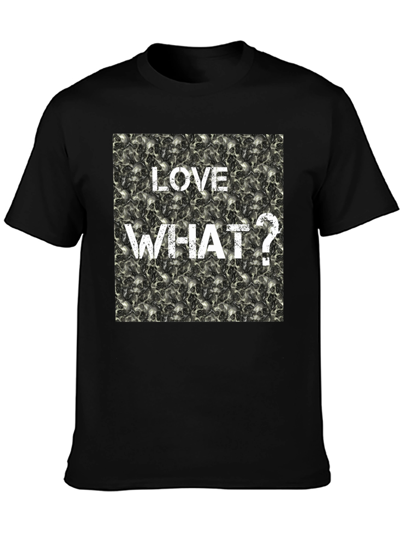 Black Love What? Skull Print Black T-Shirt view 3