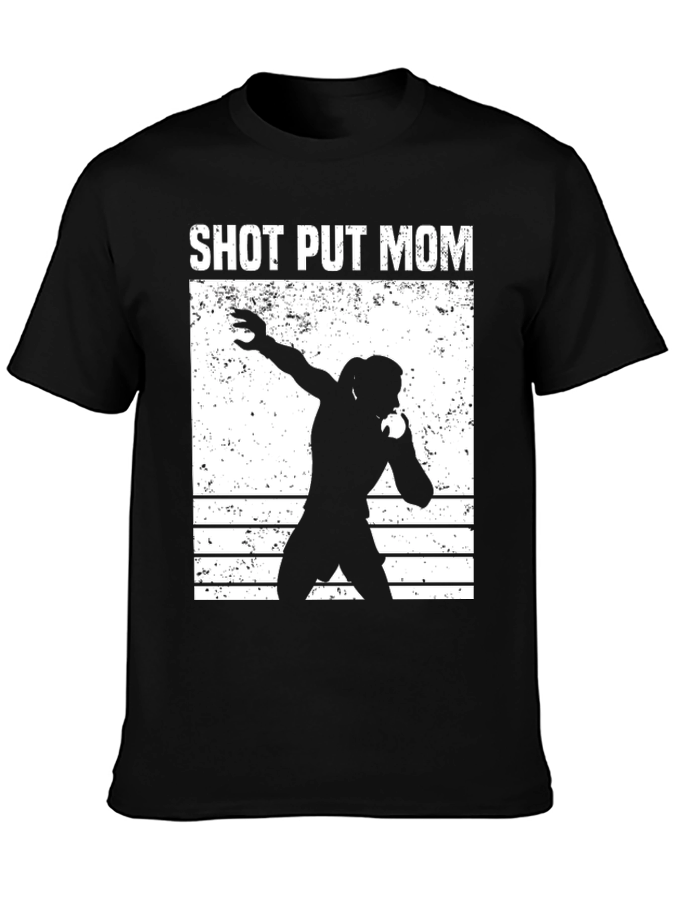 Black Shot Put Mom Black T-Shirt view 3