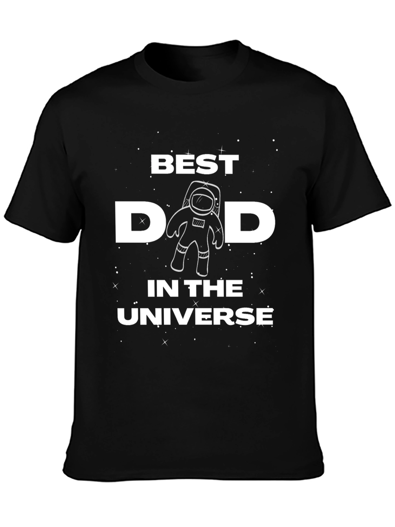 Black Best Dad in the Universe T-Shirt view 3