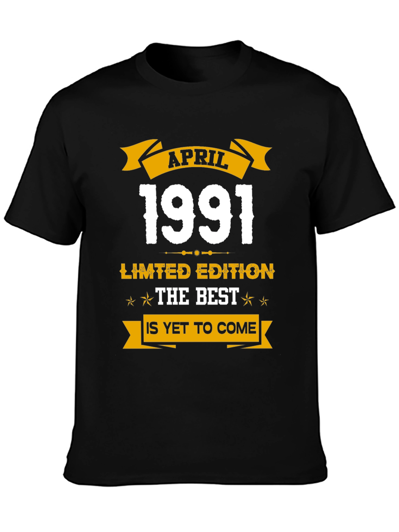 Black April 1991 Limited Edition Birthday T-Shirt view 3