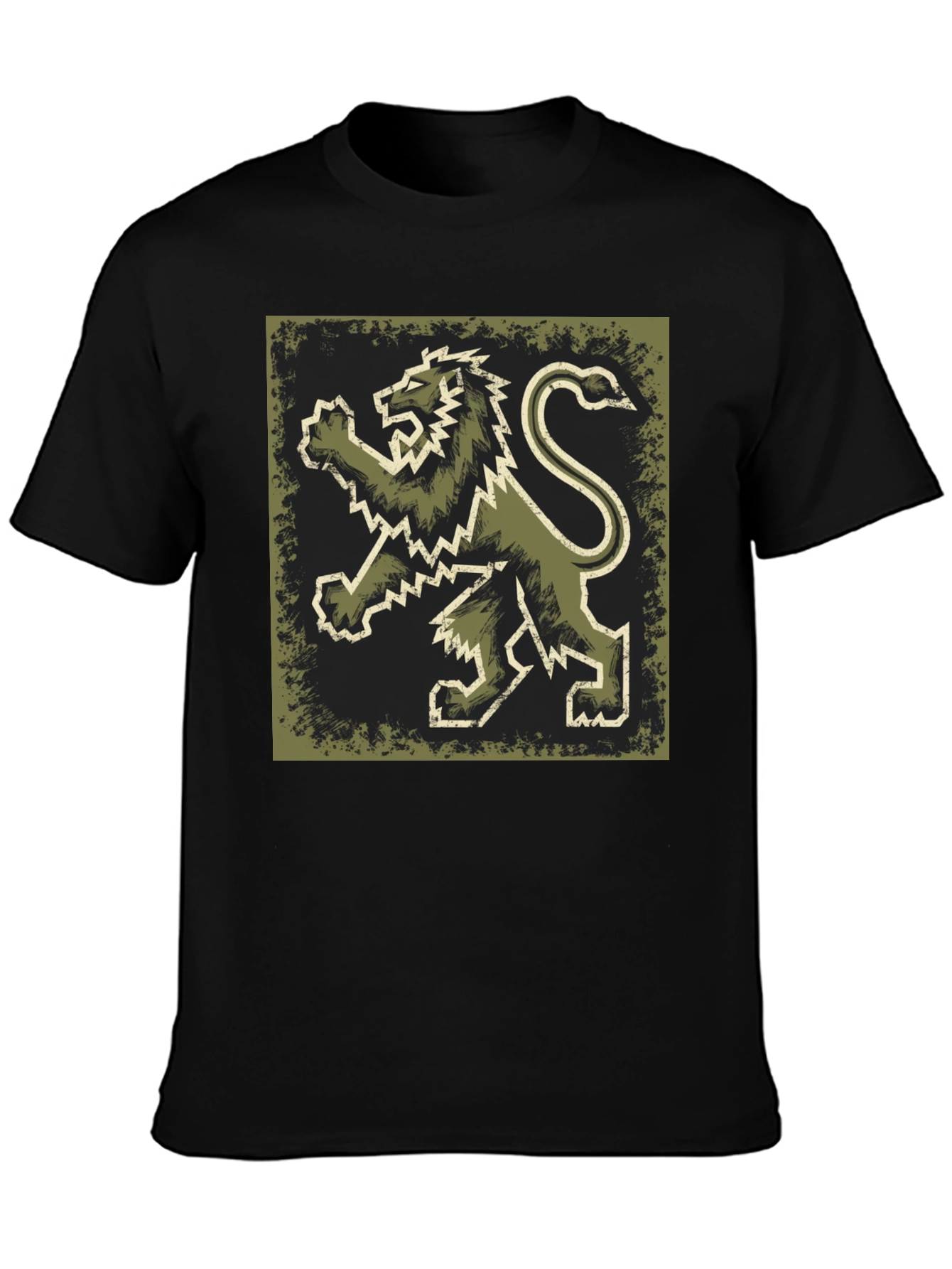 Black Lion Rampant Graphic T-Shirt - Men's Black Tee view 3