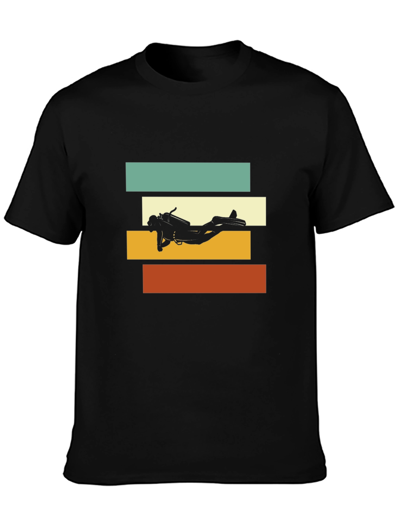 Black Diver Silhouette Graphic Tee view 3