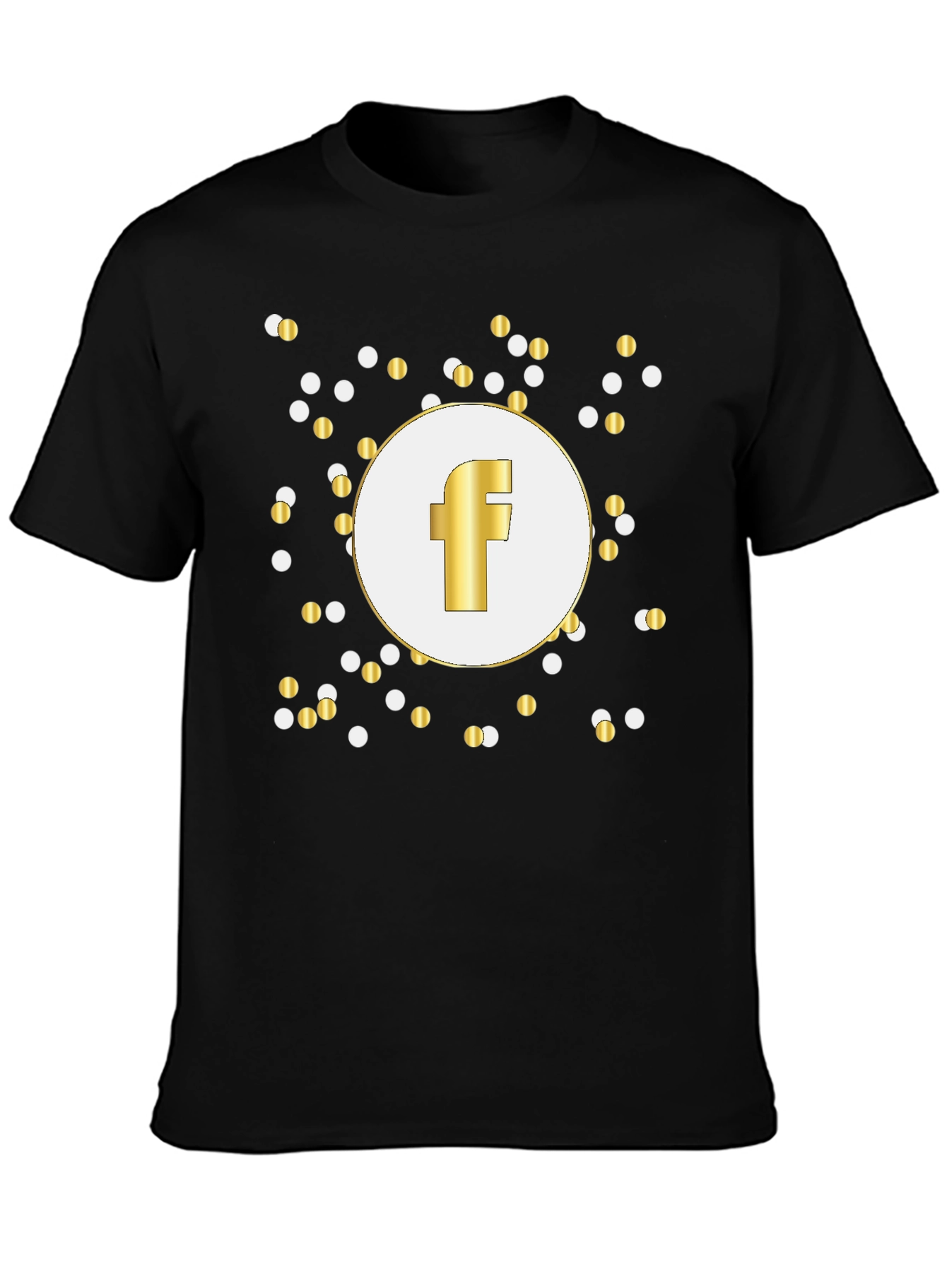 Black Gold 'F' Logo Black T-Shirt view 3